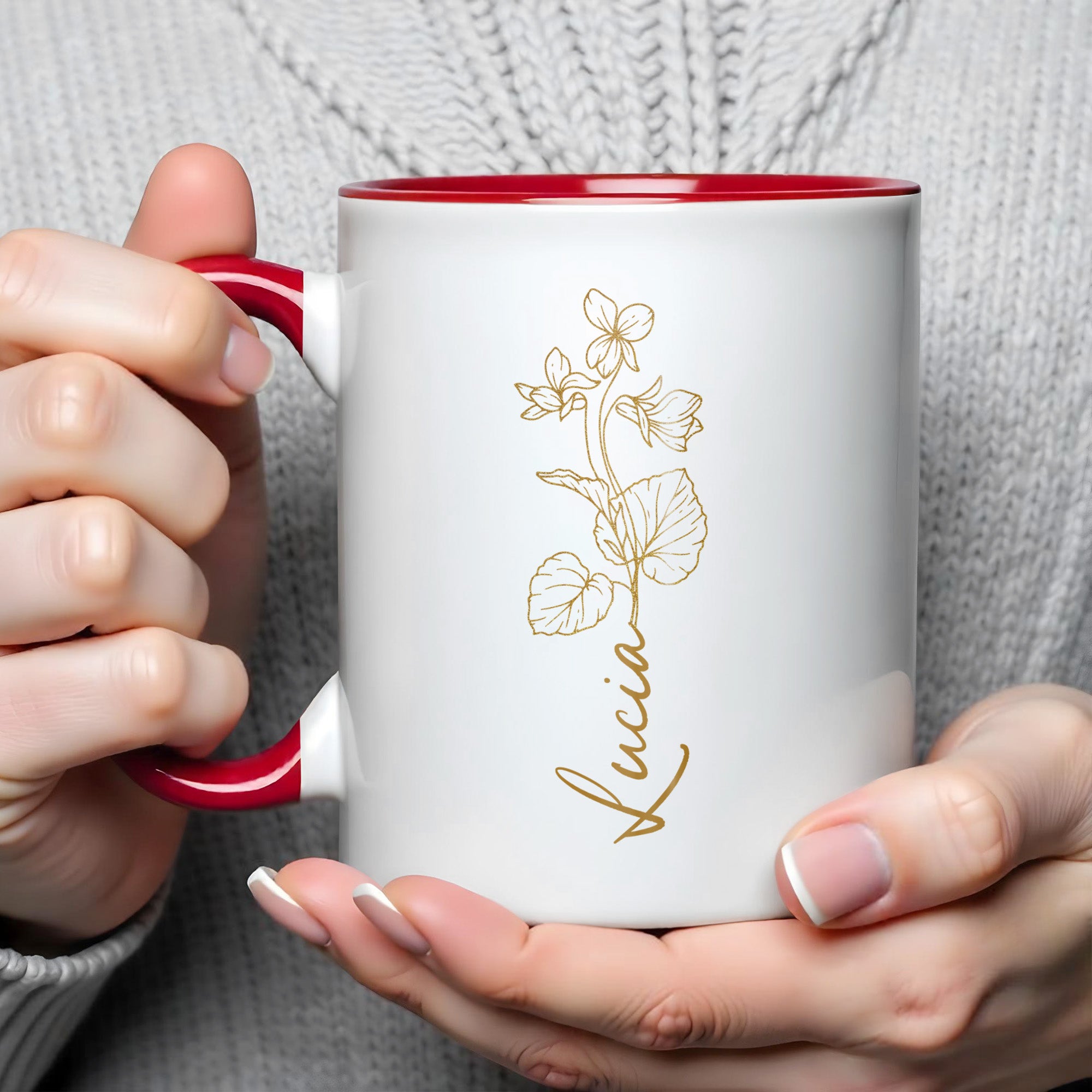 Personalized To My Daughter Accent Mug Golden Blossoms Coffee Cup With Custom Name Gifts - Image 3