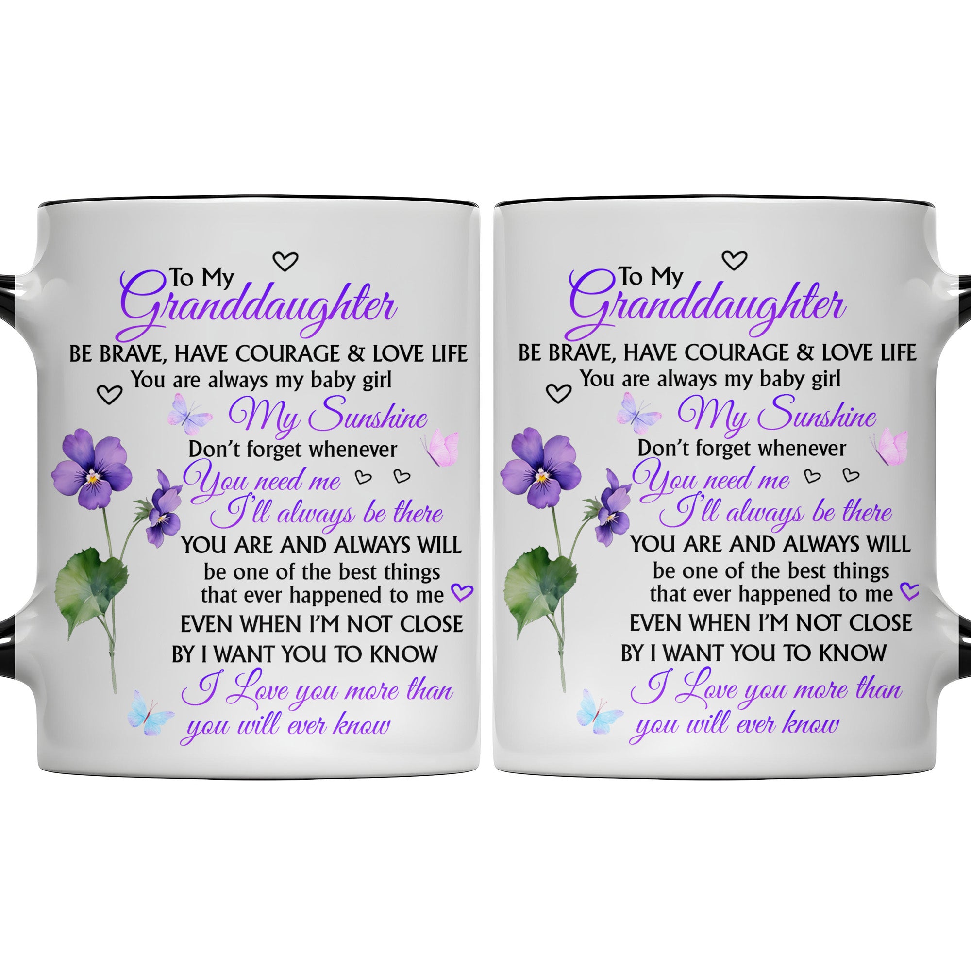 Personalized To My Granddaughter Be Brave Accent Mug Birthday Gifts For Granddaughter - Image 6