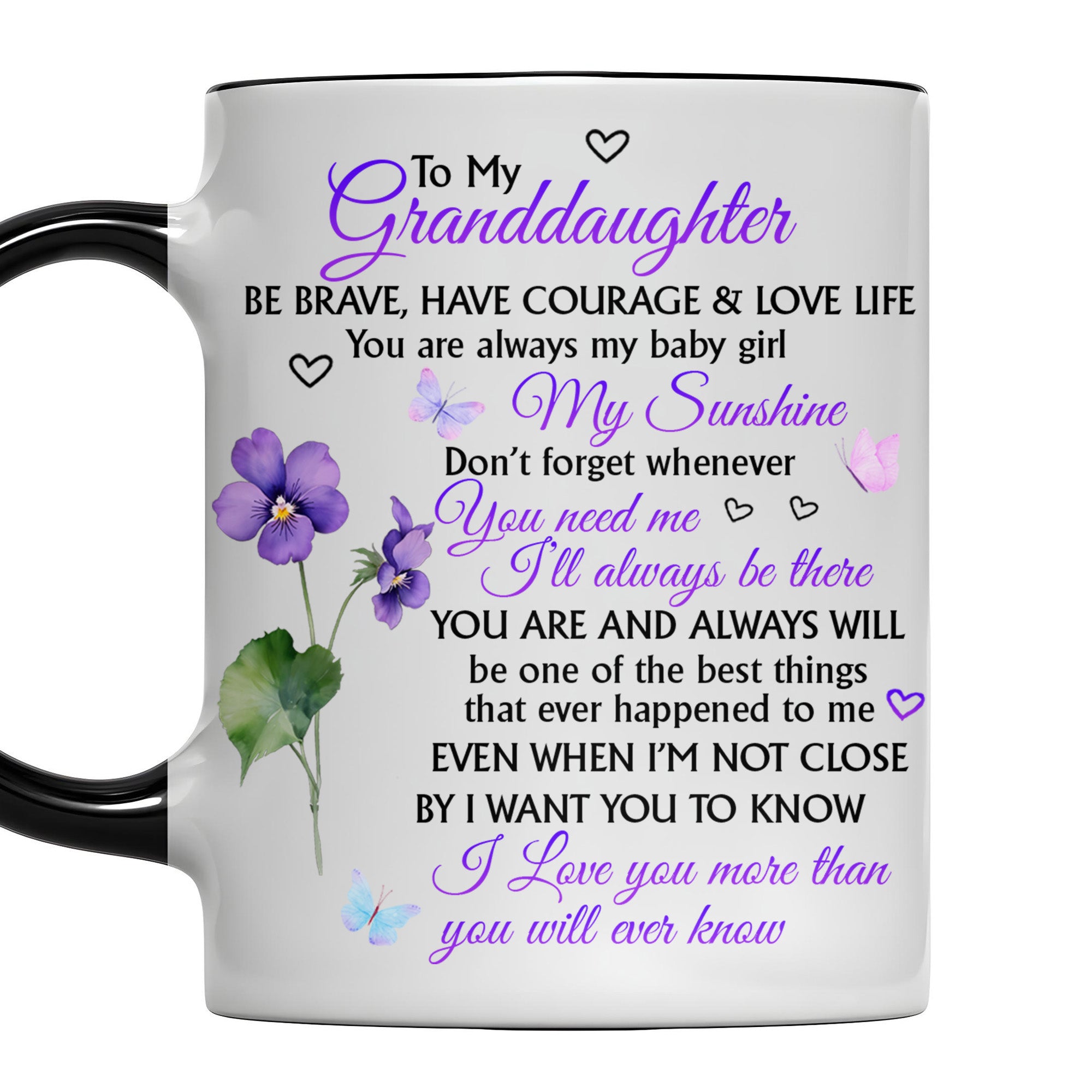 Personalized To My Granddaughter Be Brave Accent Mug Birthday Gifts For Granddaughter - Image 7