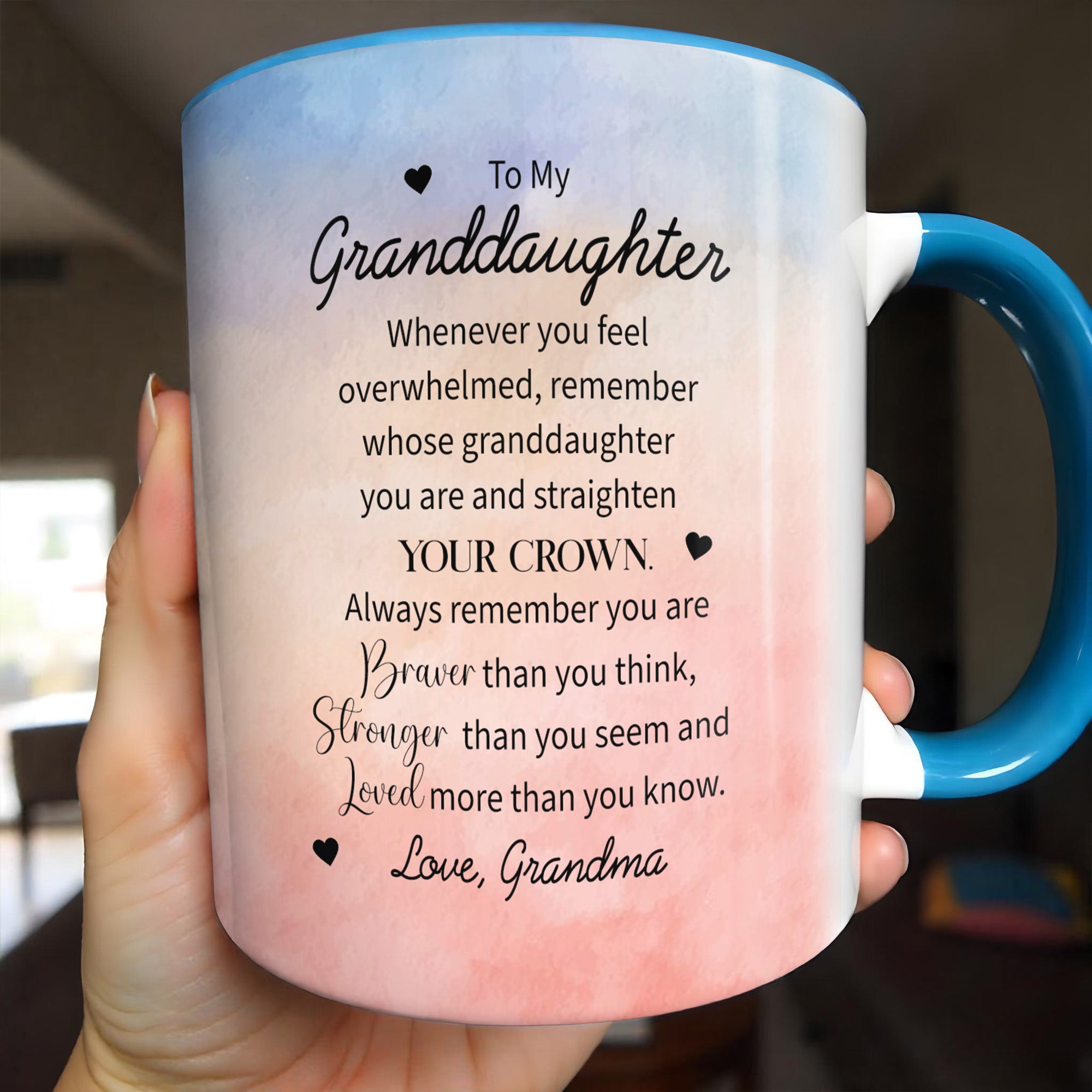 Personalized To My Granddaughter Floral Accent Mug Meaningful Gifts Ideas - Image 2