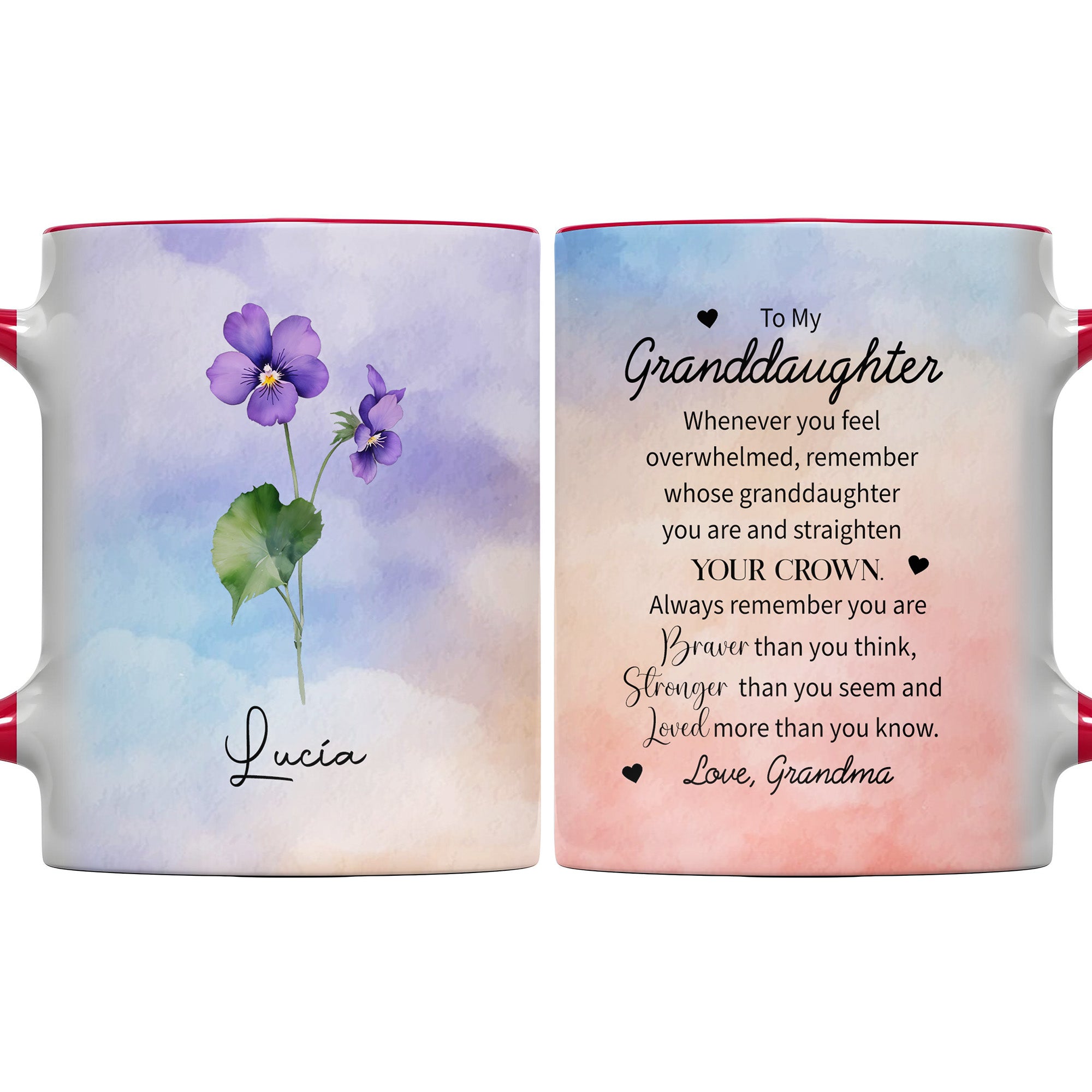 Personalized To My Granddaughter Floral Accent Mug Meaningful Gifts Ideas - Image 5
