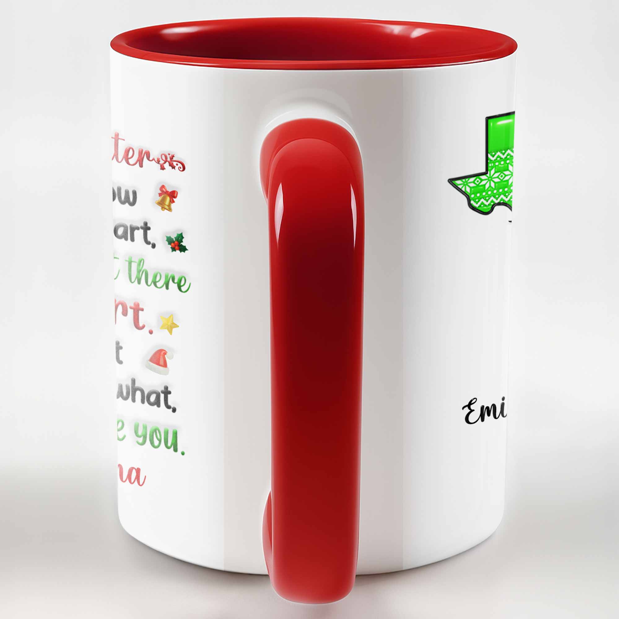 Personalized To My Granddaughter Love Across States Accent Mug With Heart Design Gifts - Image 3