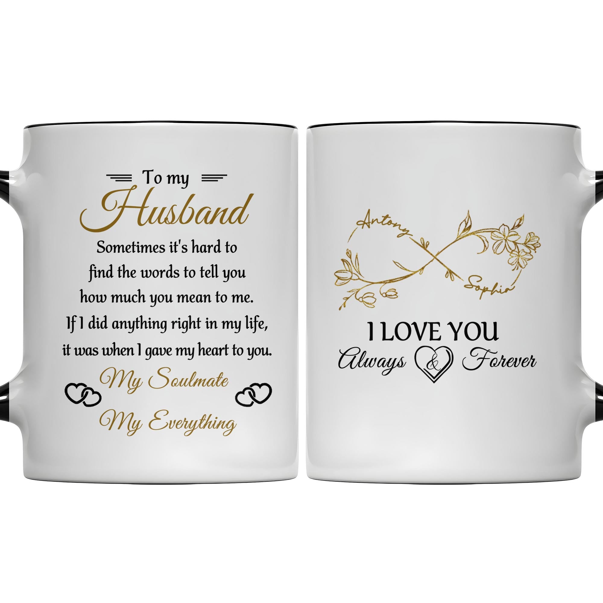 Personalized To My Husband Sometimes It's Hard To Find The Words Accent Mug Anniversary Gifts - Image 5