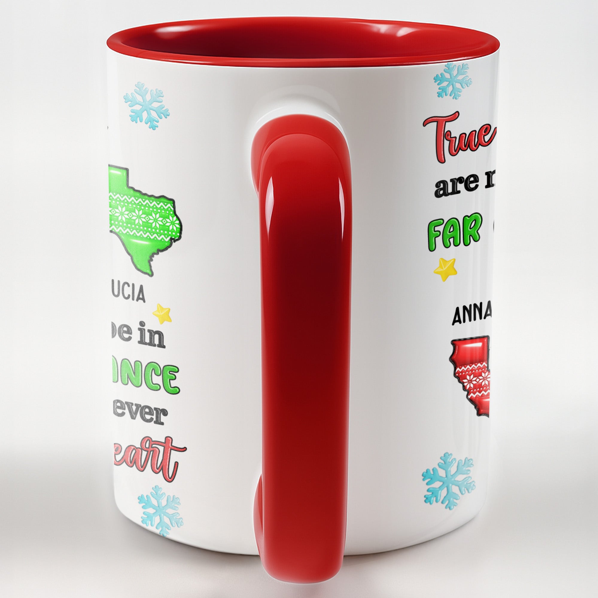 Personalized True Friends Are Never Far Apart Accent Mug Present For Besties - Image 6