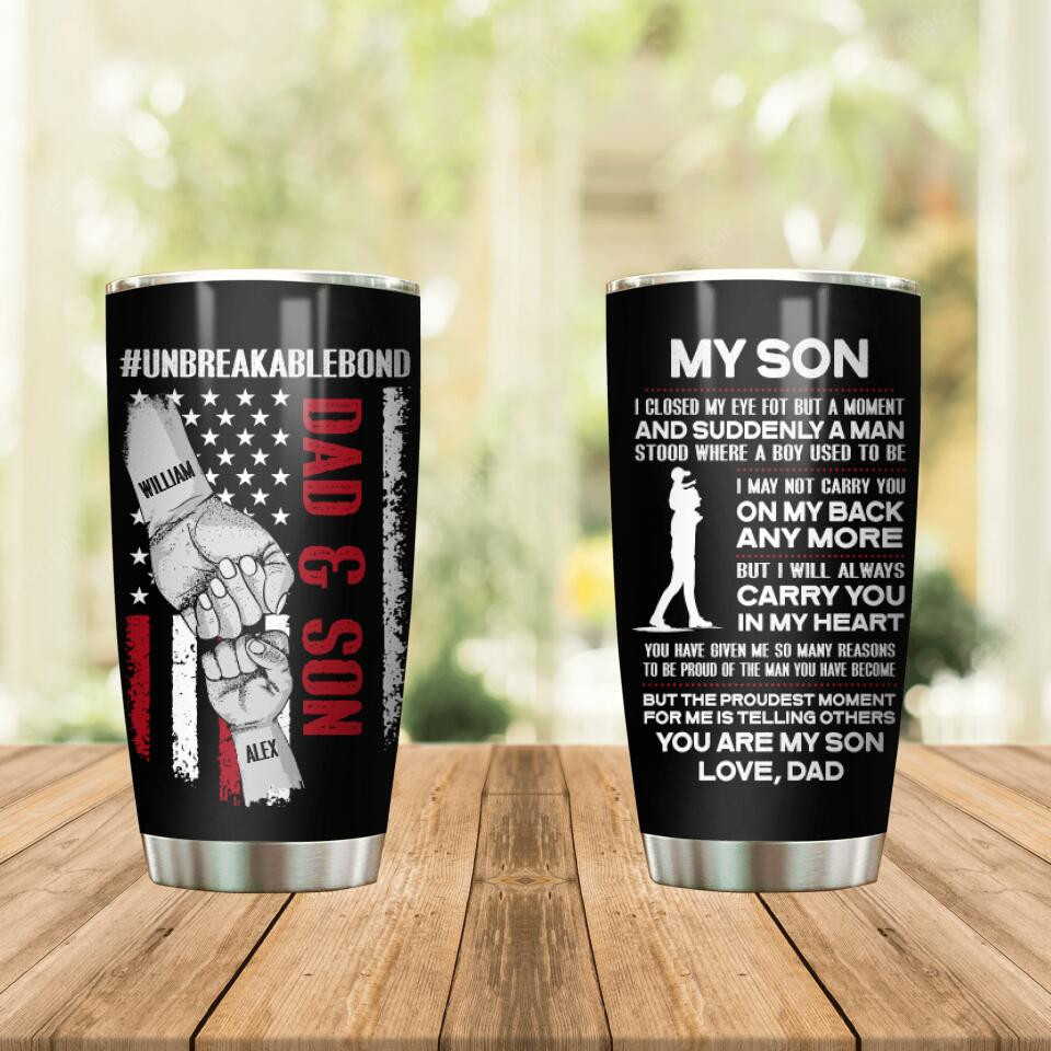 Personalized Unbreakablebond Son or Daughter And Dad Tumbler Printed QTDT2607 - Image 2