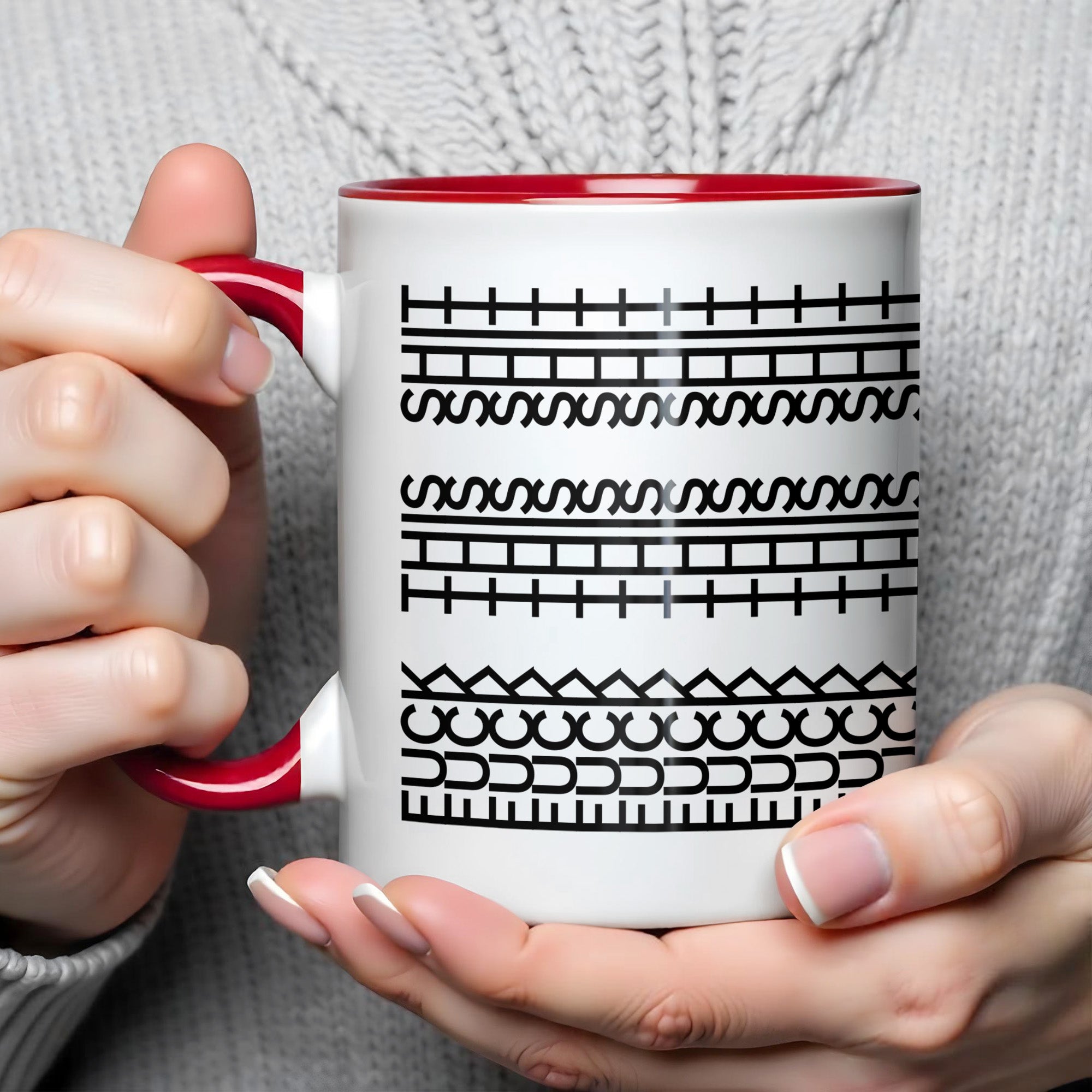 Personalized Unique Pattern Design Geometric Patterns Accent Mug Funny Gifts For Friends - Image 3