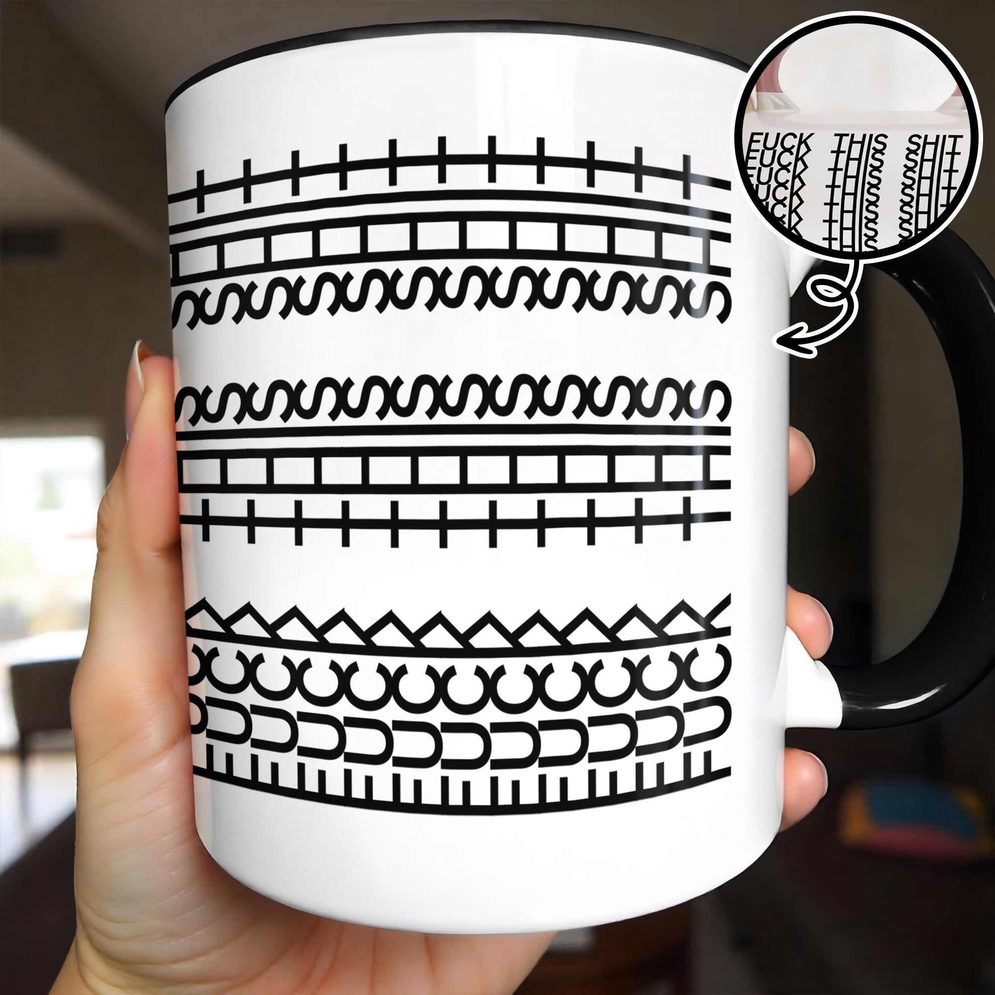 Personalized Unique Pattern Design Geometric Patterns Accent Mug Funny Gifts For Friends
