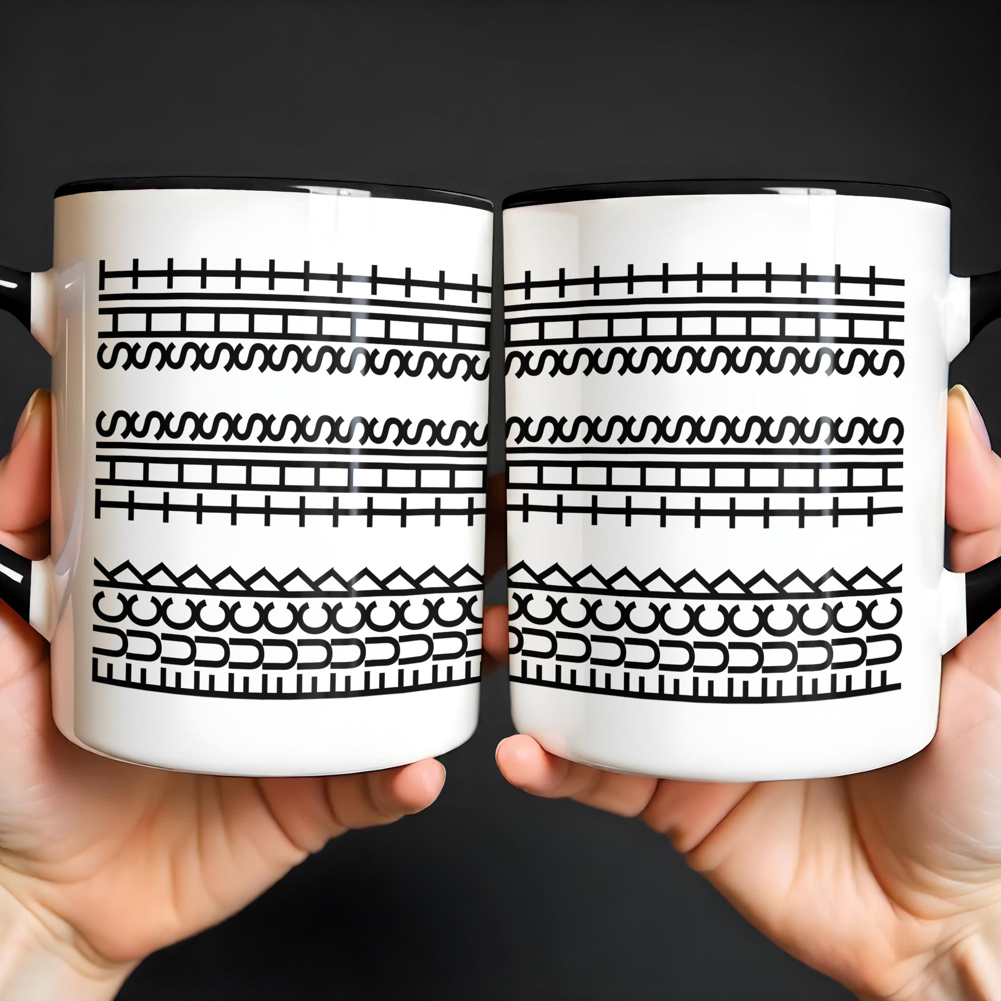 Personalized Unique Pattern Design Geometric Patterns Accent Mug Funny Gifts For Friends - Image 4