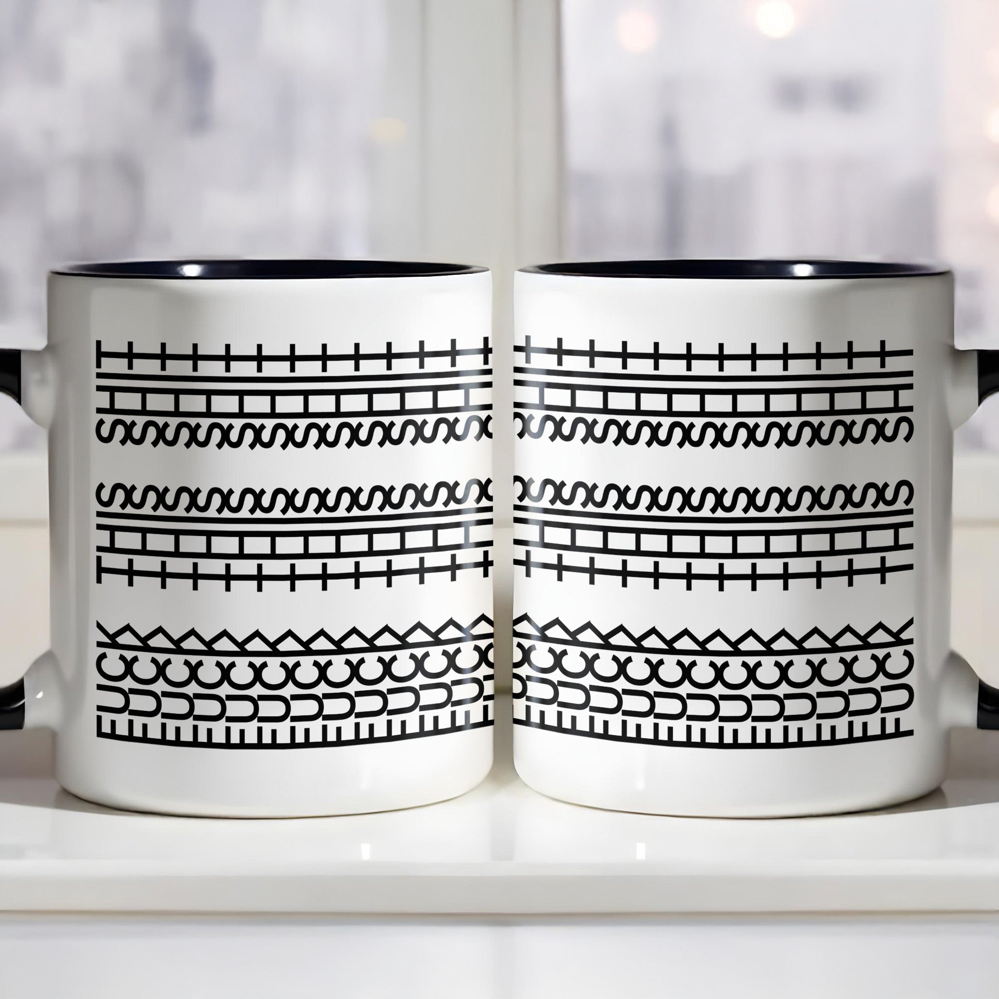 Personalized Unique Pattern Design Geometric Patterns Accent Mug Funny Gifts For Friends - Image 5