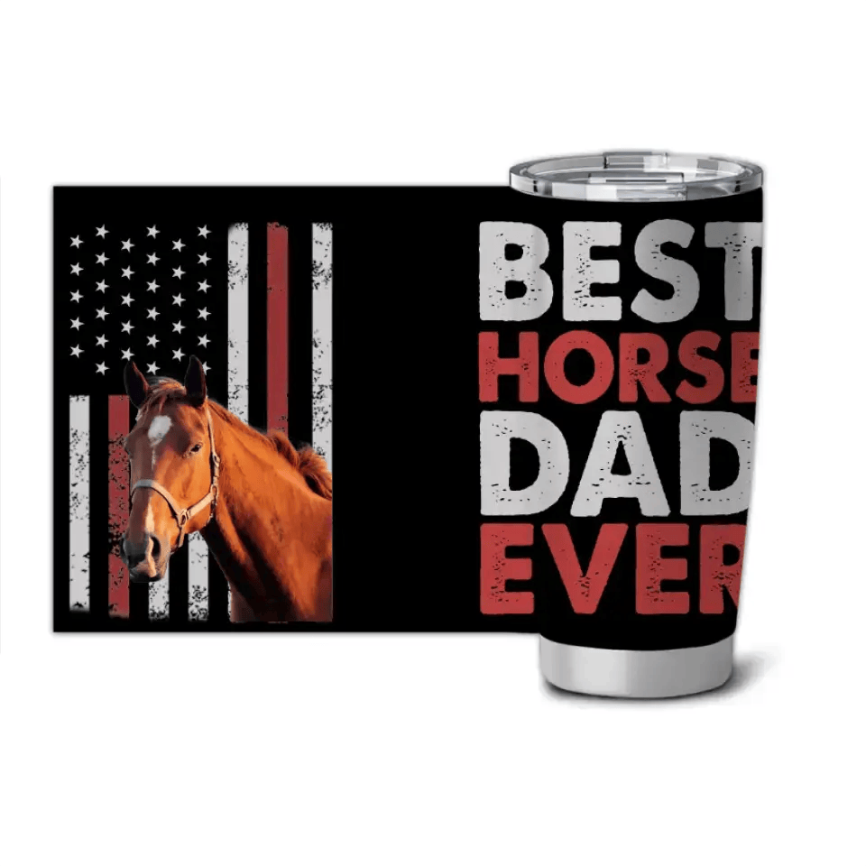 Personalized Upload Your Horse Photo Best Horse Dad Ever 23APR-BQT20 - Image 2