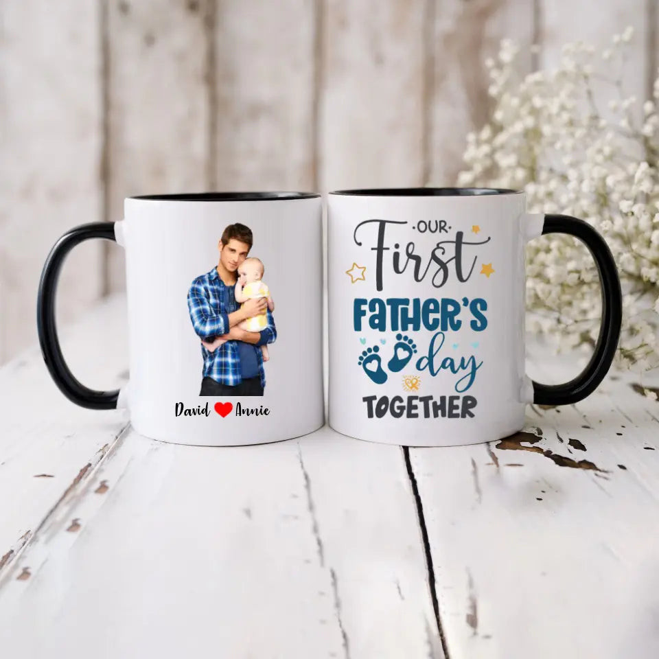 Personalized Upload Your Photo Dad & Baby First Our Father's Day Together Accent Mug Printed PNBQT1605 - Image 2