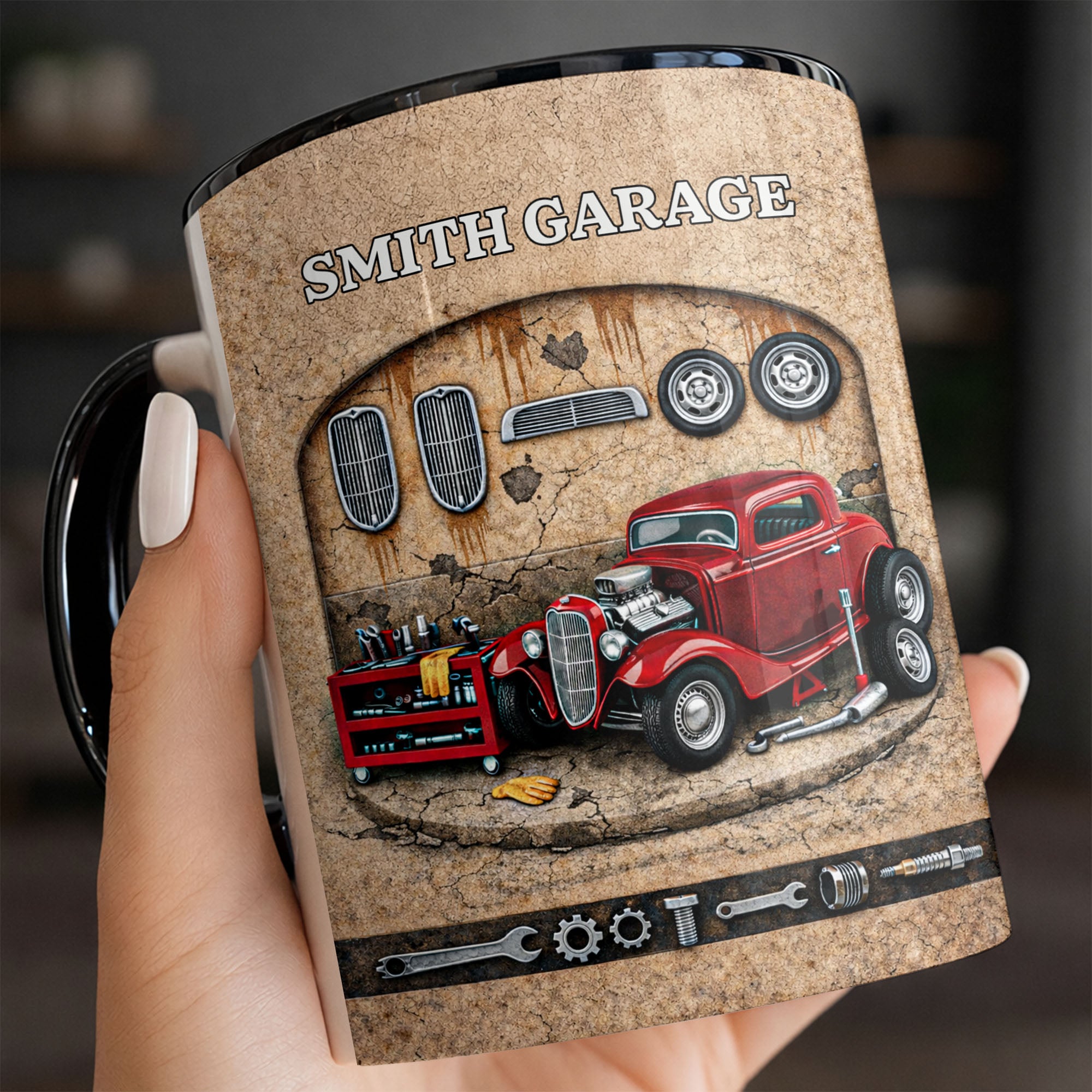 Personalized Vintage Classic Car And Tools Accent Mug Gifts For Car Lovers - Image 6