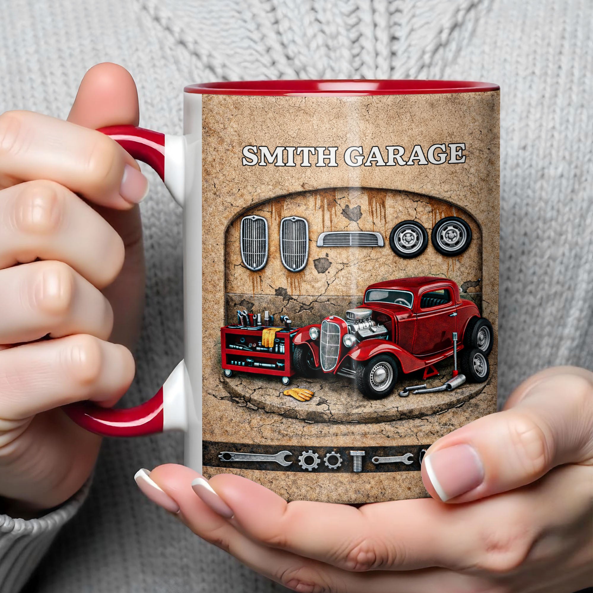 Personalized Vintage Classic Car And Tools Accent Mug Gifts For Car Lovers - Image 4