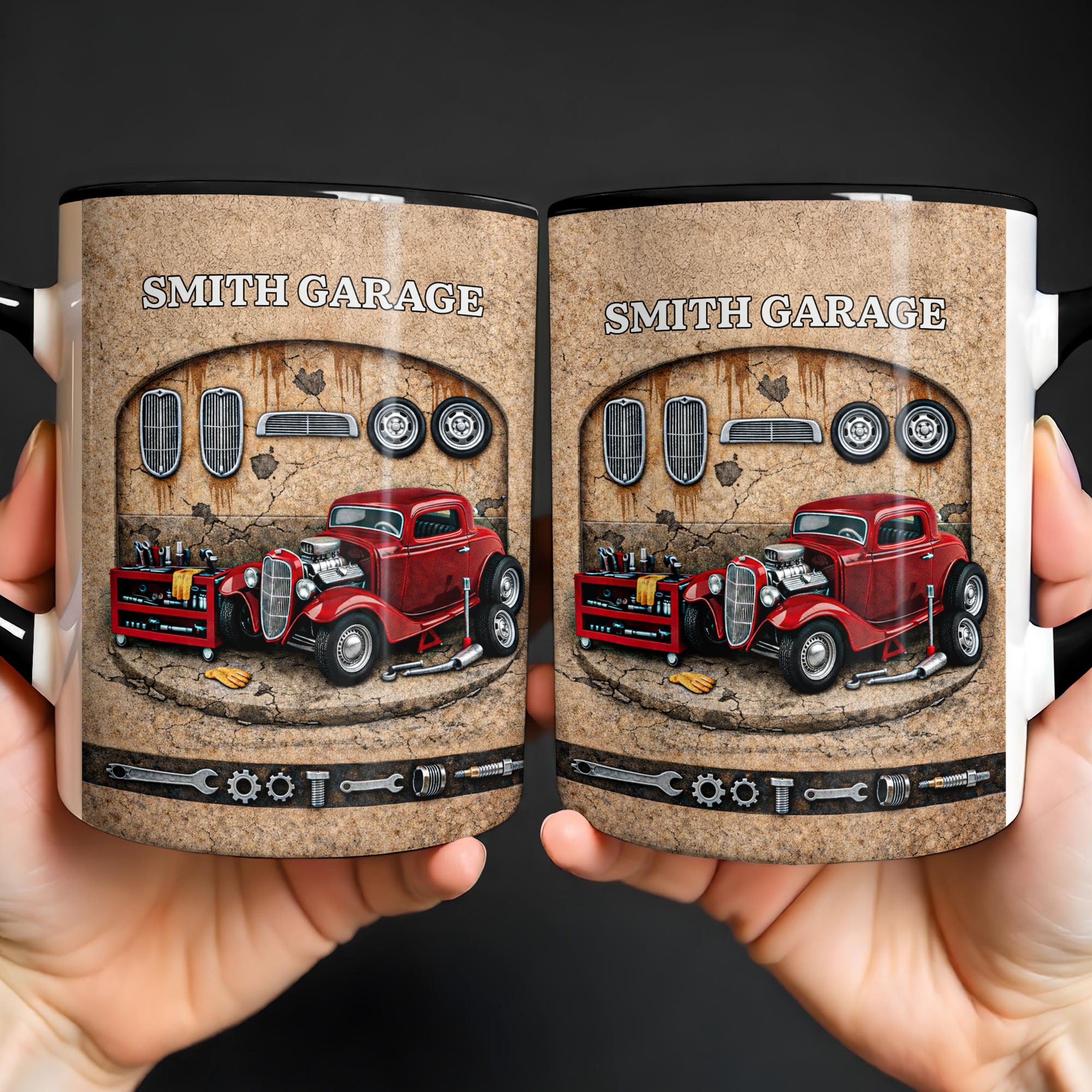 Personalized Vintage Classic Car And Tools Accent Mug Gifts For Car Lovers - Image 5