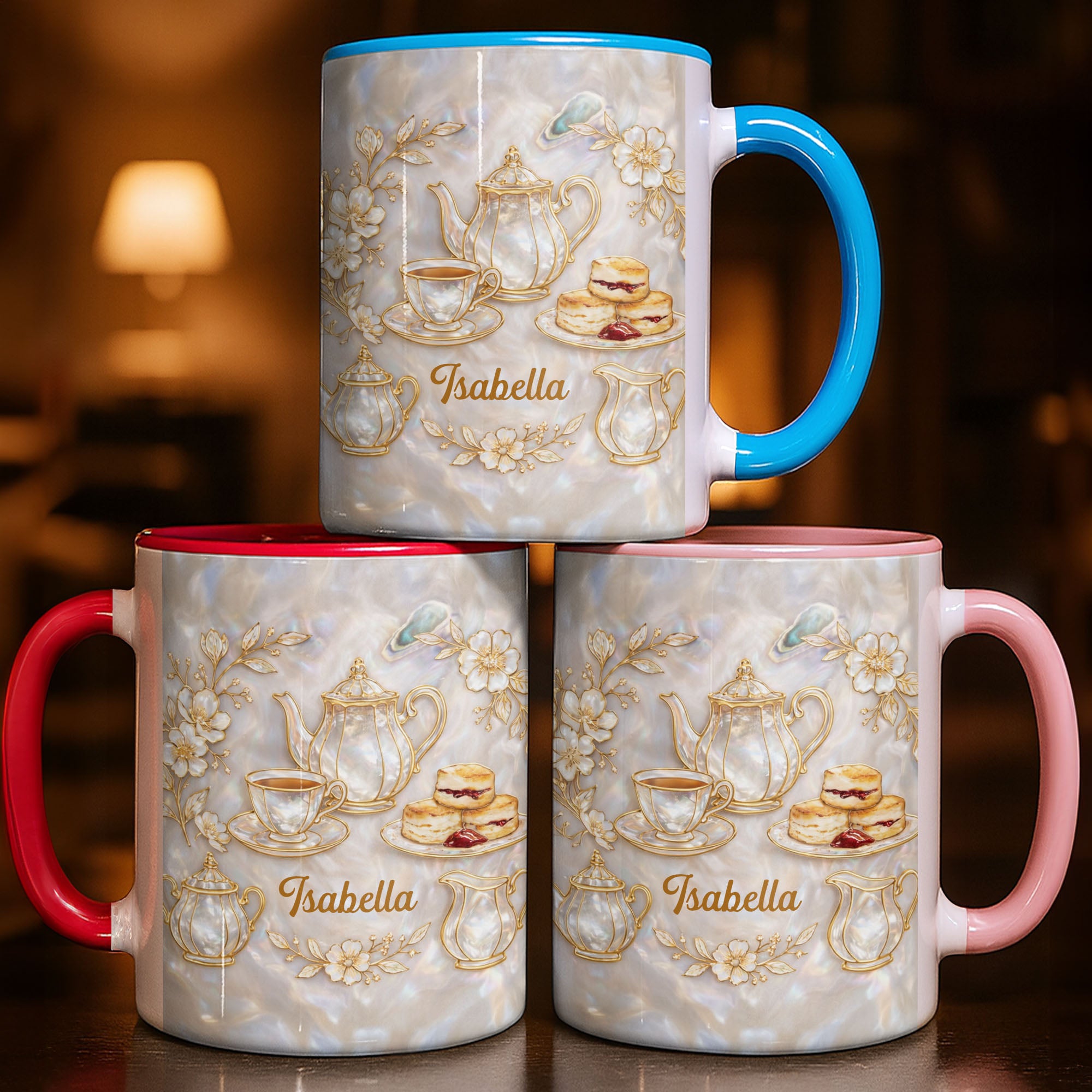 Personalized Vintage Teapot Accent Mug Floral Elegance Coffee Cup Gifts For Wife - Image 2