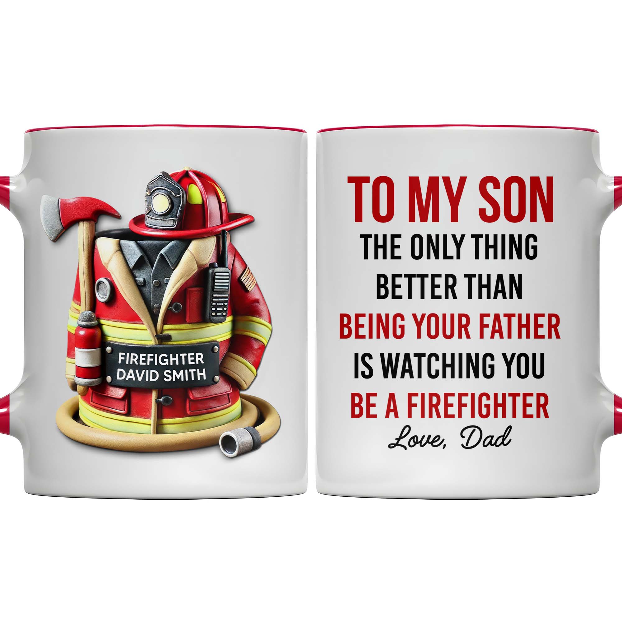 Personalized Watching You Be A Firefighter Accent Mug Best Gifts For Firefighter - Image 7