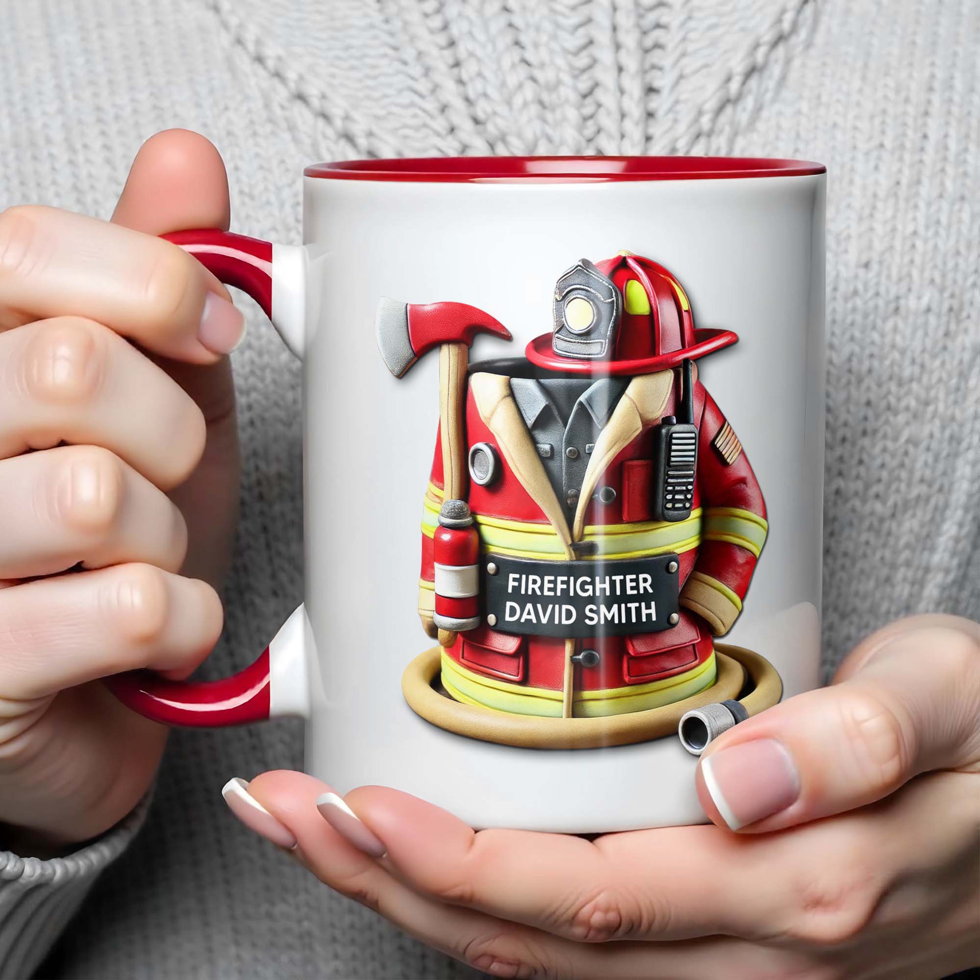 Personalized Watching You Be A Firefighter Accent Mug Best Gifts For Firefighter - Image 6