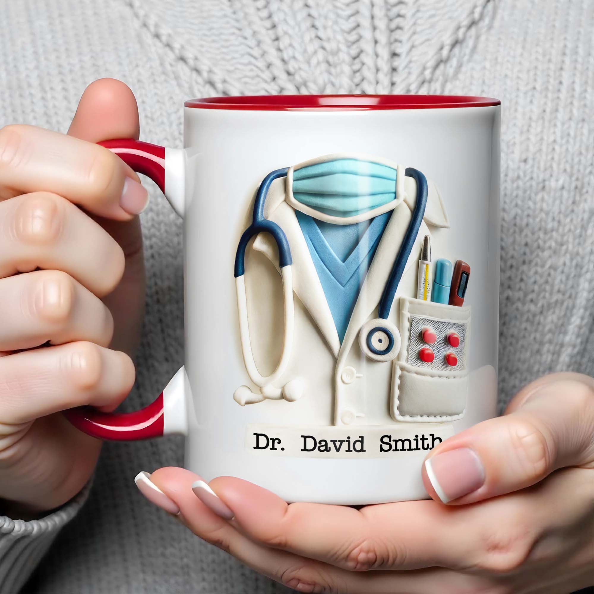 Personalized Watching You Being A Doctor Accent Mug Gifts For Son - Image 3