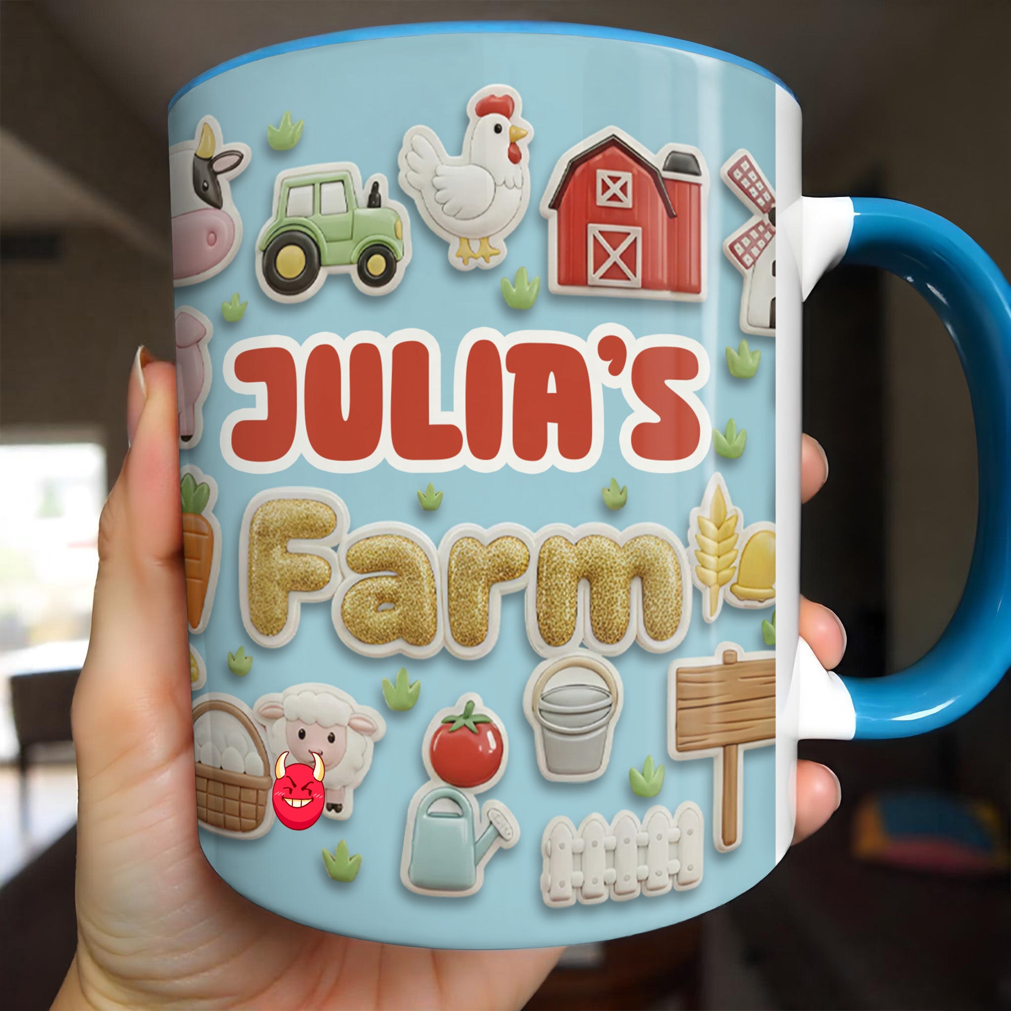 Personalized Welcome To My Farm Featuring Farm Animals Accent Mug Present For Farmers - Image 2