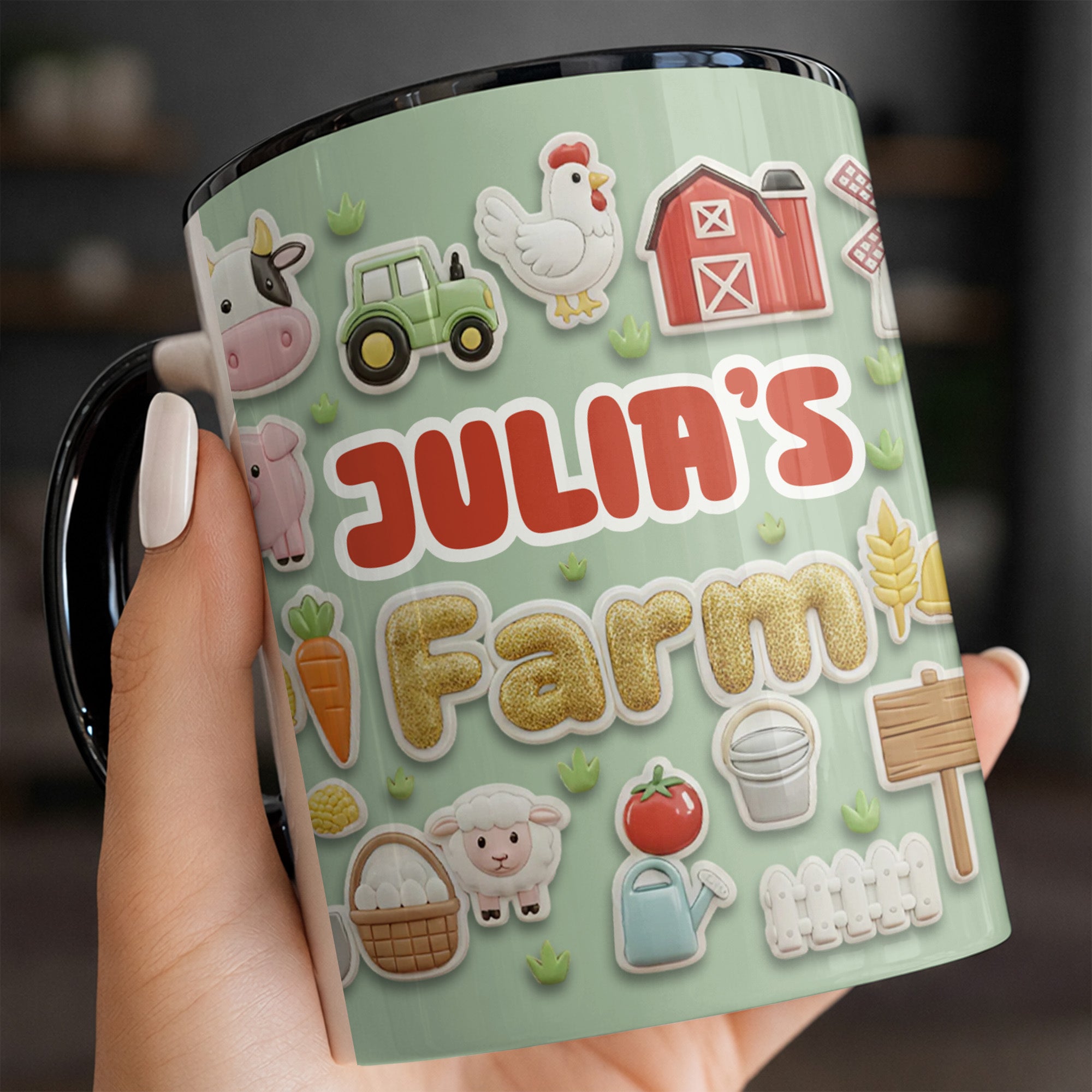 Personalized Welcome To My Farm Featuring Farm Animals Accent Mug Present For Farmers - Image 6