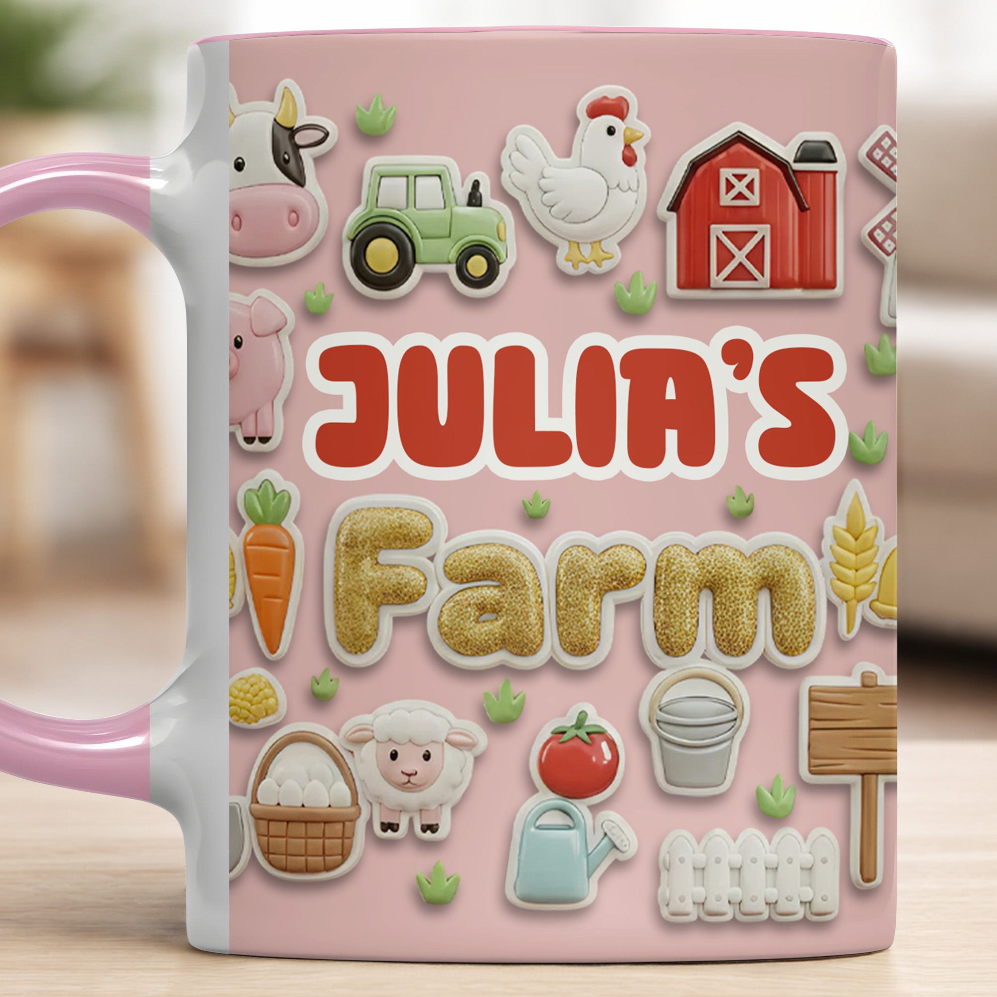 Personalized Welcome To My Farm Featuring Farm Animals Accent Mug Present For Farmers - Image 3