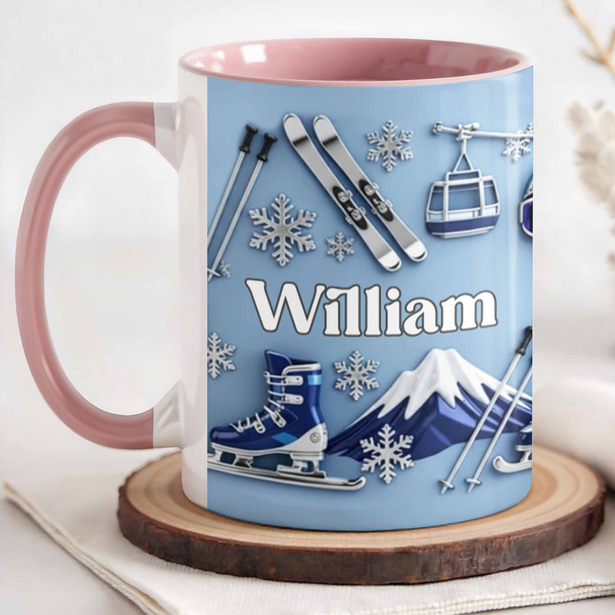 Personalized Winter Sports And Chilly Adventures Accent Mug Gifts For Sports Lovers - Image 4