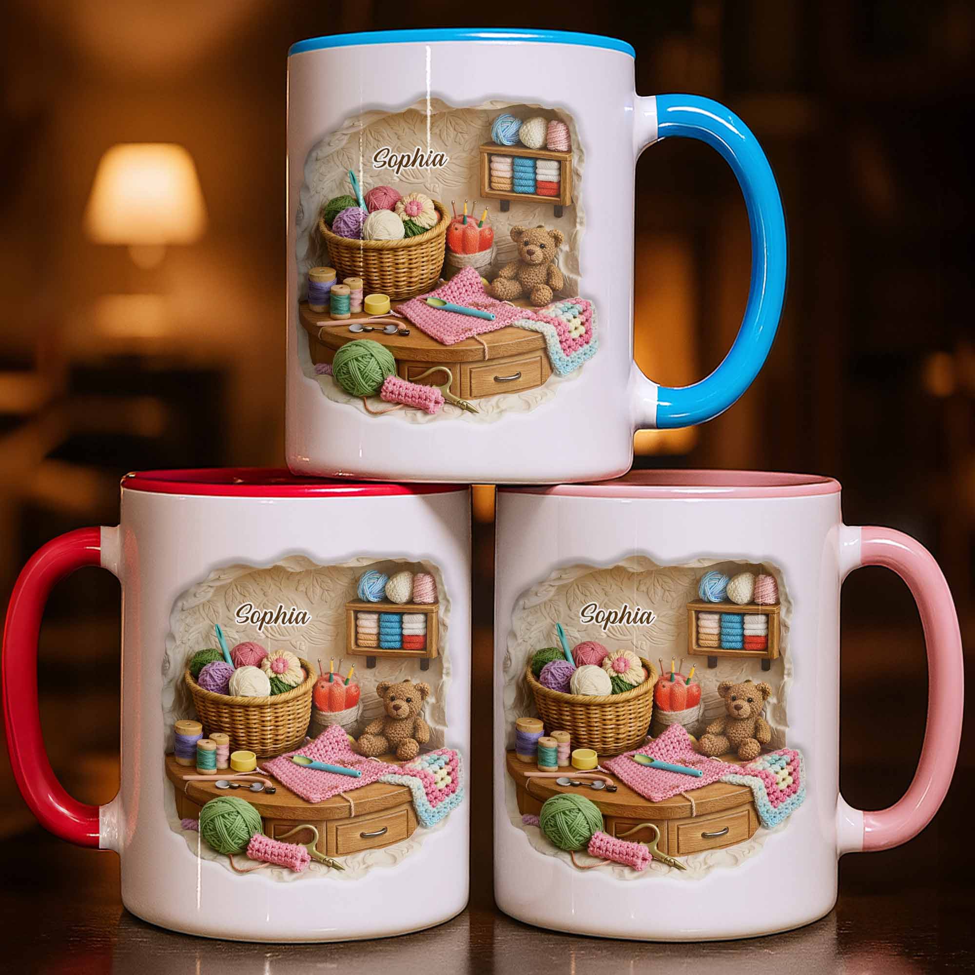 Personalized Yarn And Sewing Items Accent Mug Gift Ideas For Sewing Lovers - Image 2