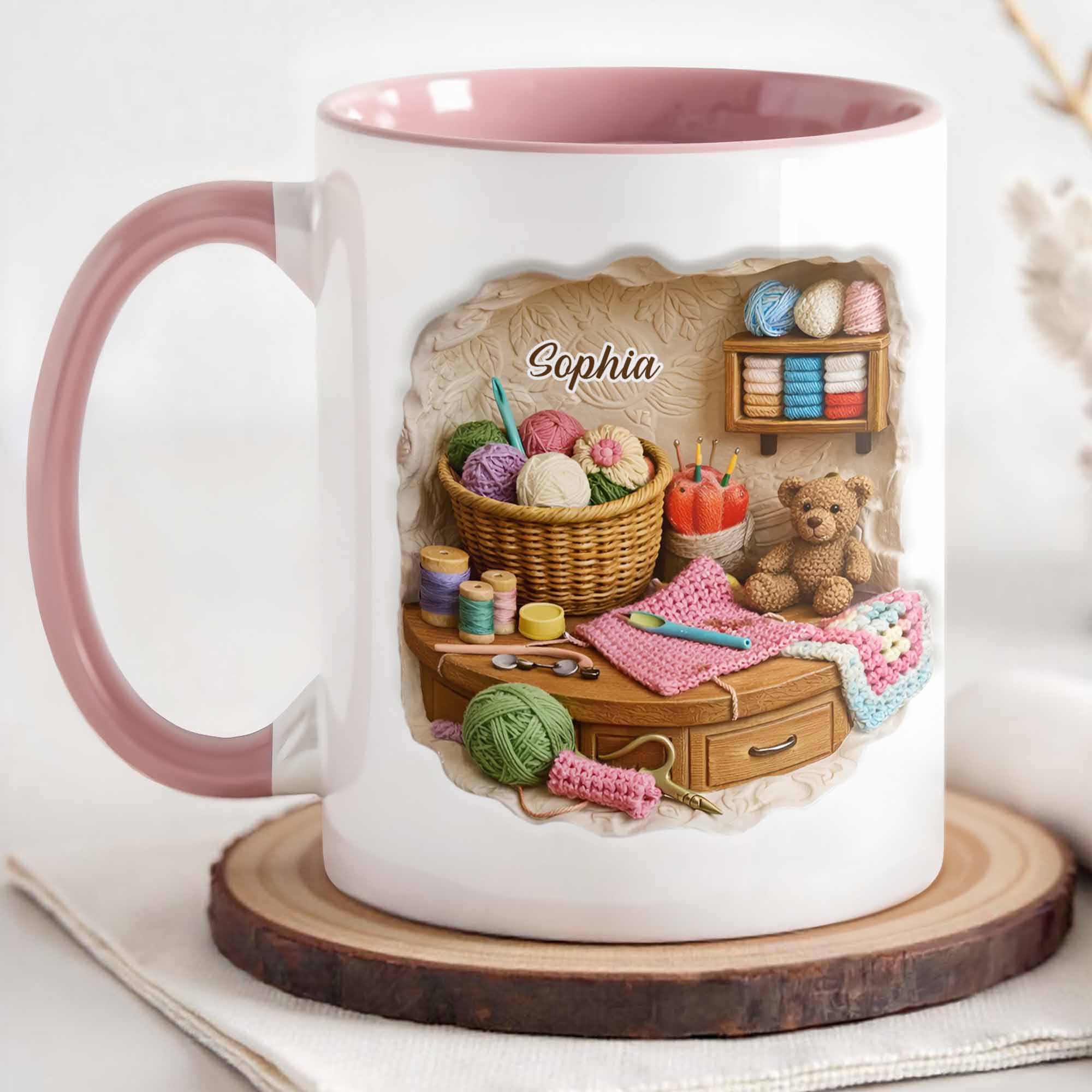 Personalized Yarn And Sewing Items Accent Mug Gift Ideas For Sewing Lovers - Image 3