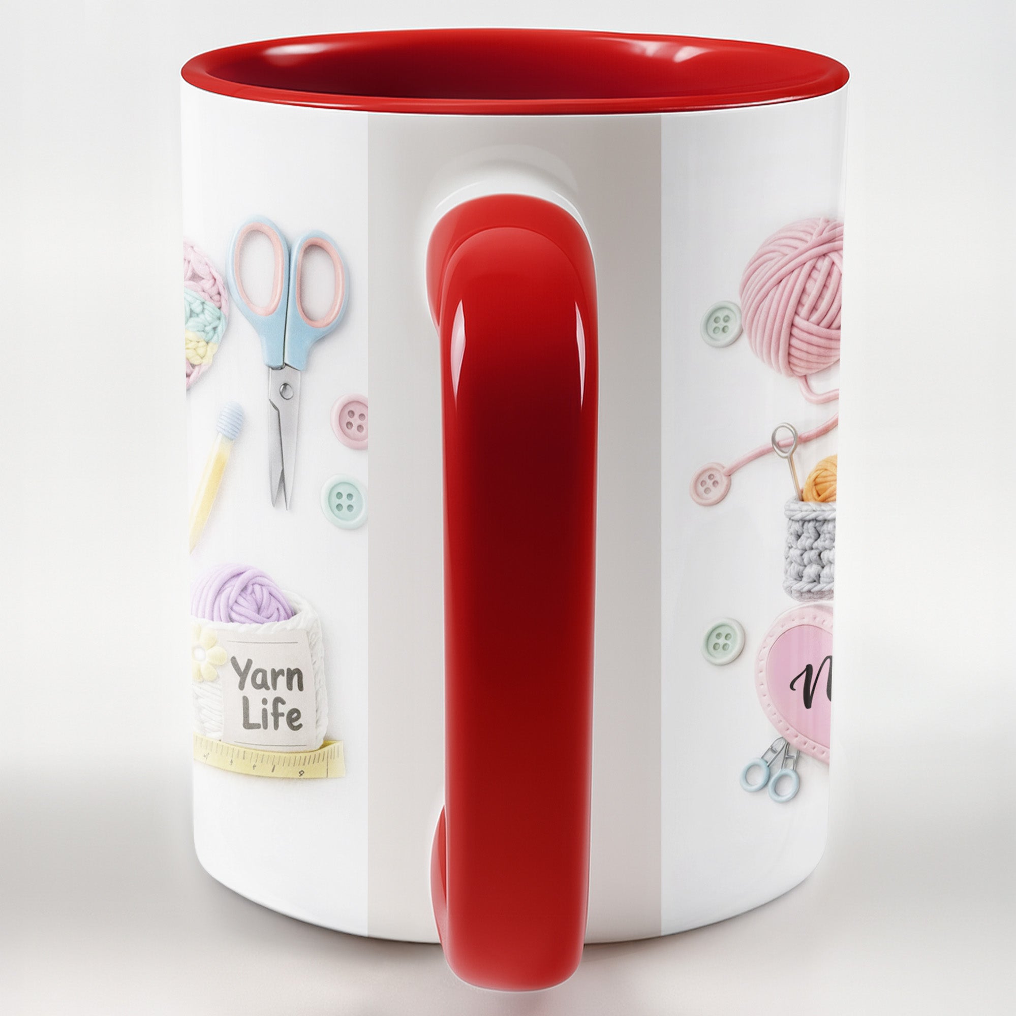 Personalized Yarn Life Accent Mug Crochet Essentials Coffee Cup Gifts For Yarn Lovers - Image 6