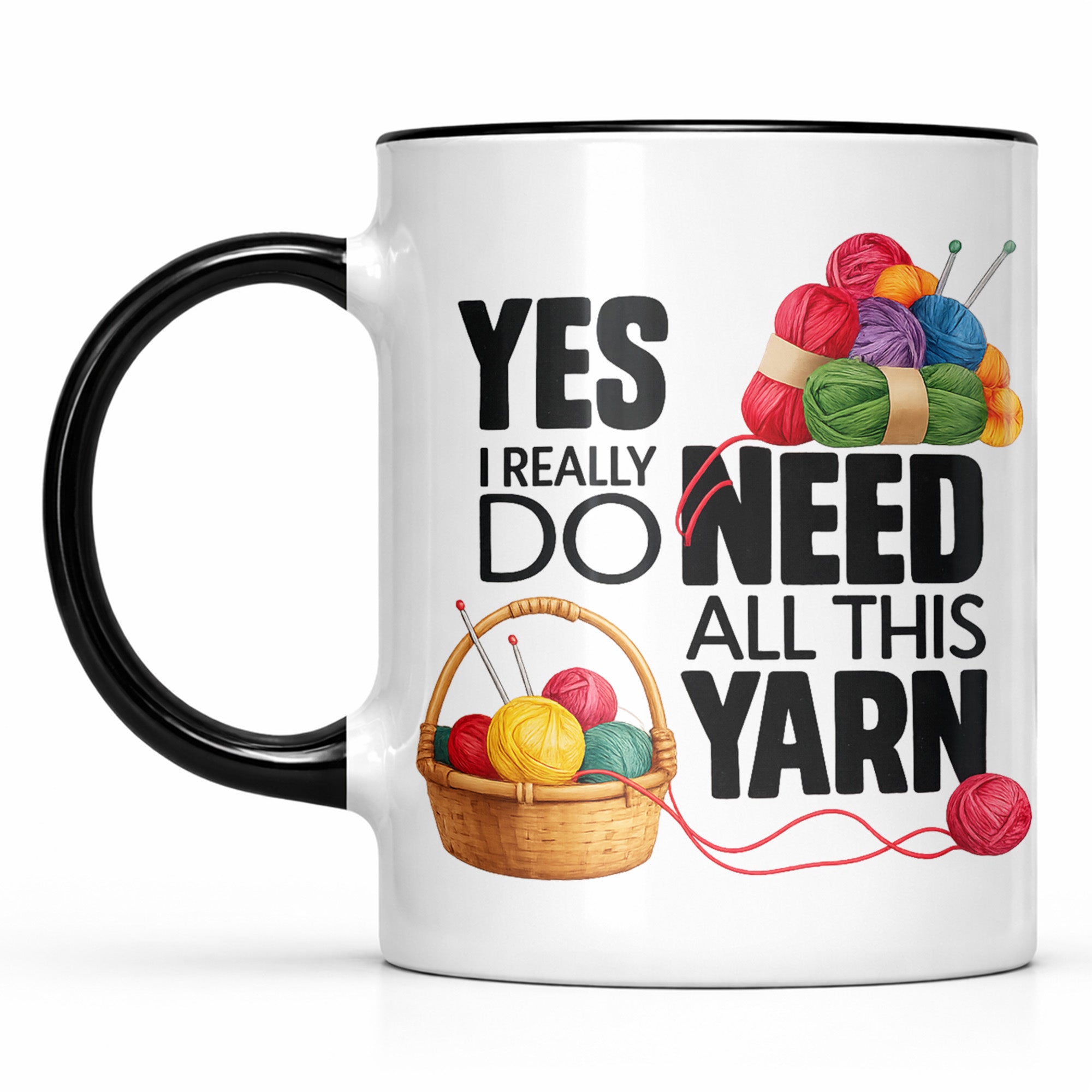 Personalized Yes I Really Do Need All This Yarn Accent Mug Gift Ideas For Crafters - Image 5