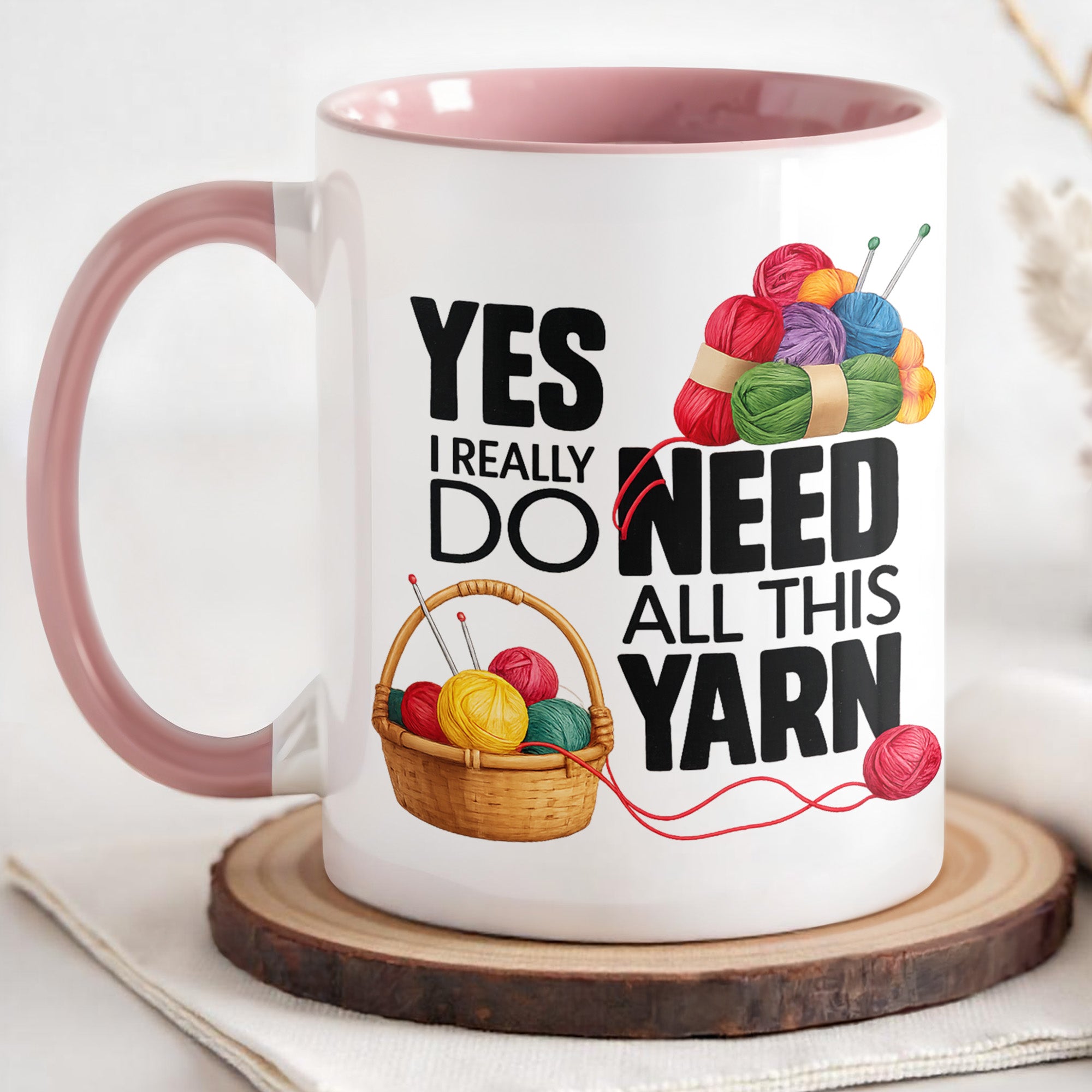 Personalized Yes I Really Do Need All This Yarn Accent Mug Gift Ideas For Crafters - Image 2