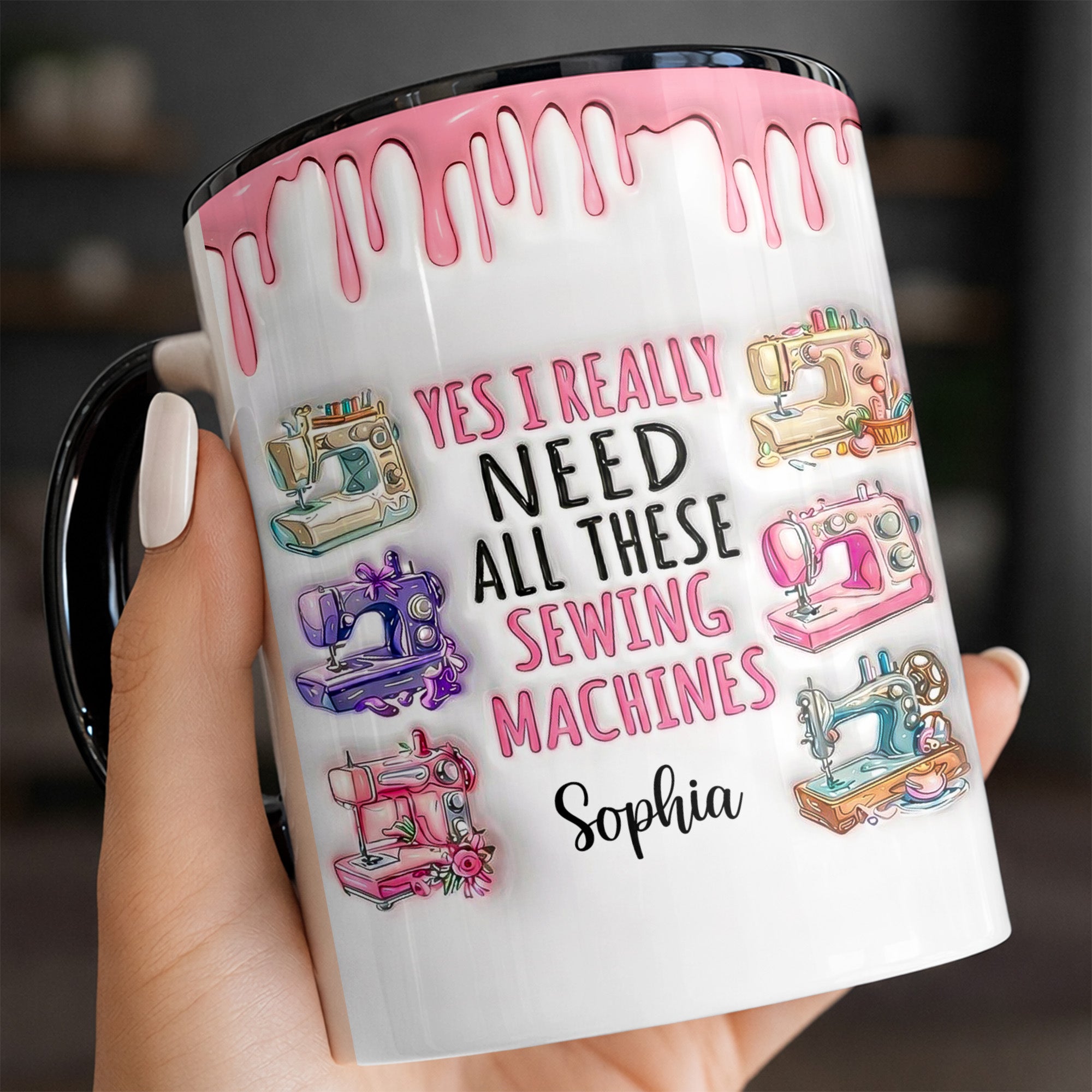 Personalized Yes I Really Need All These Sewing Machines Accent Mug Presents For Sewers - Image 6