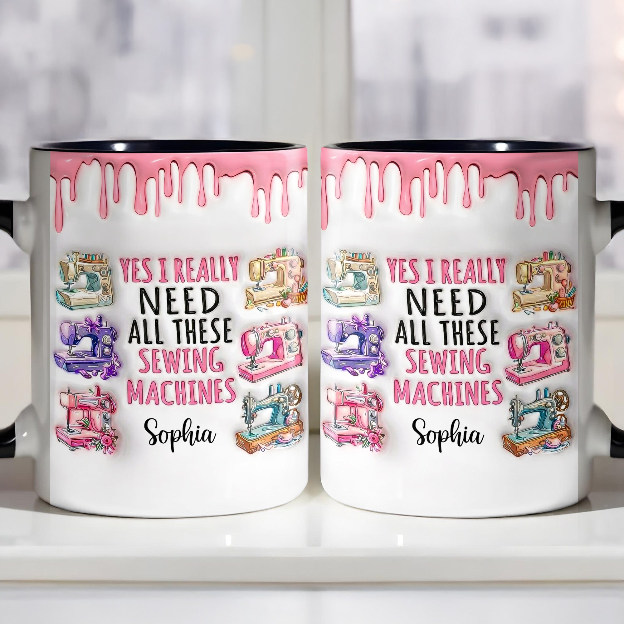 Personalized Yes I Really Need All These Sewing Machines Accent Mug Presents For Sewers