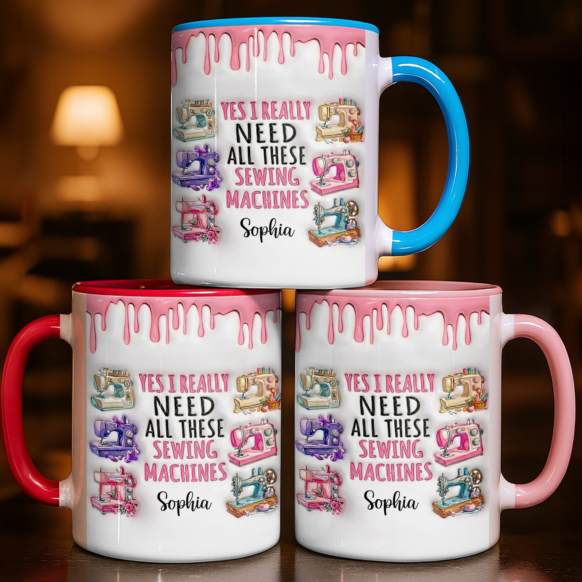 Personalized Yes I Really Need All These Sewing Machines Accent Mug Presents For Sewers - Image 2