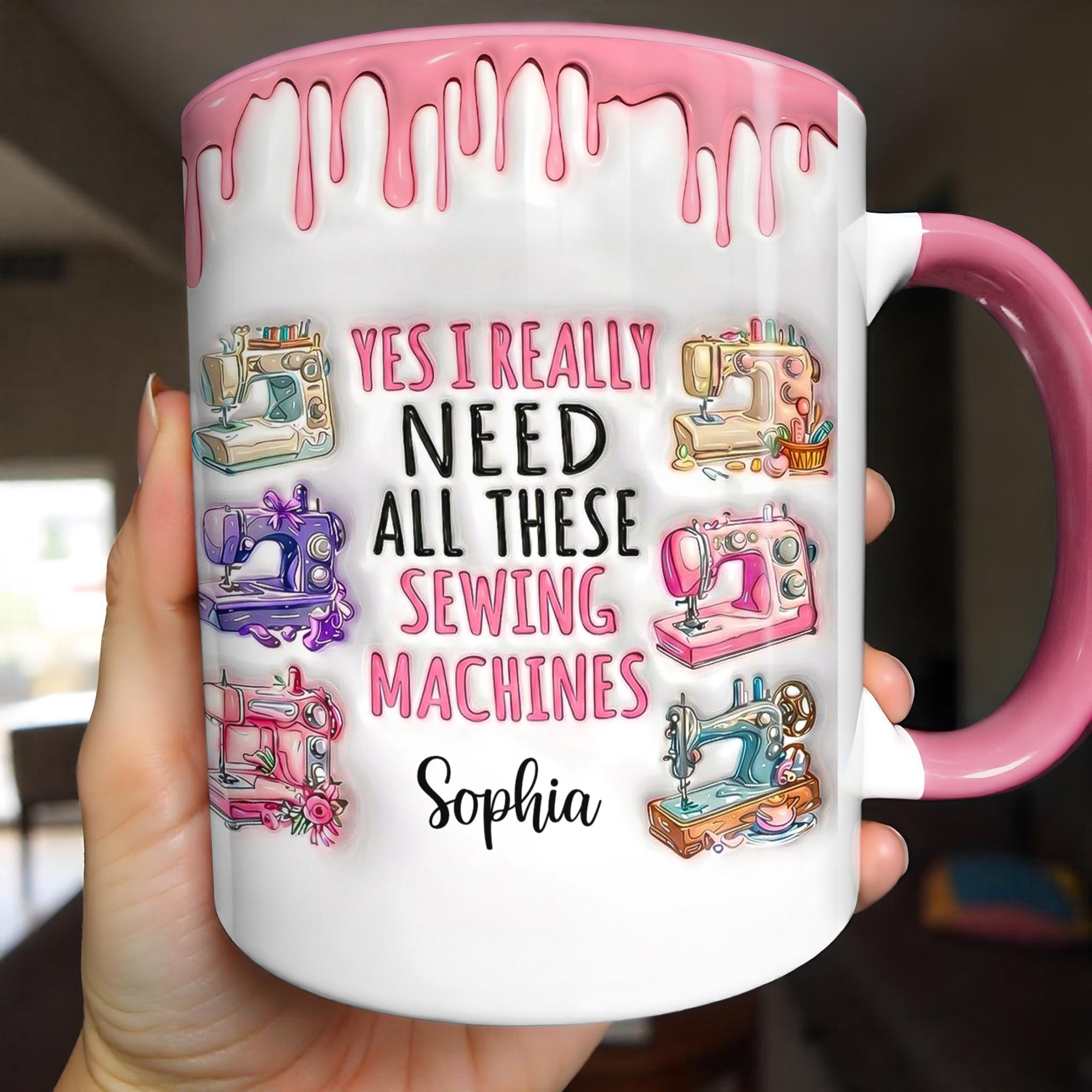 Personalized Yes I Really Need All These Sewing Machines Accent Mug Presents For Sewers - Image 3