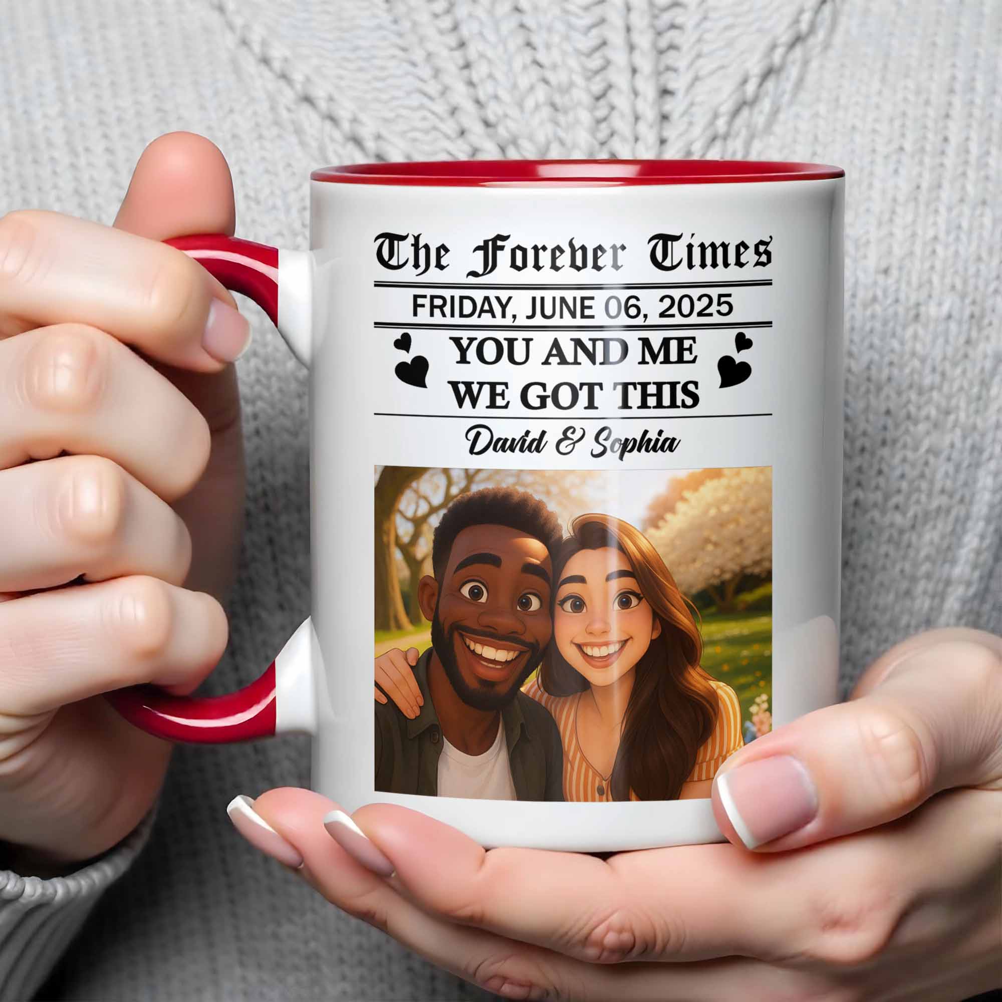 Personalized You And Me We Got This Couple Portrait Accent Mug Best Gifts For Couples - Image 4