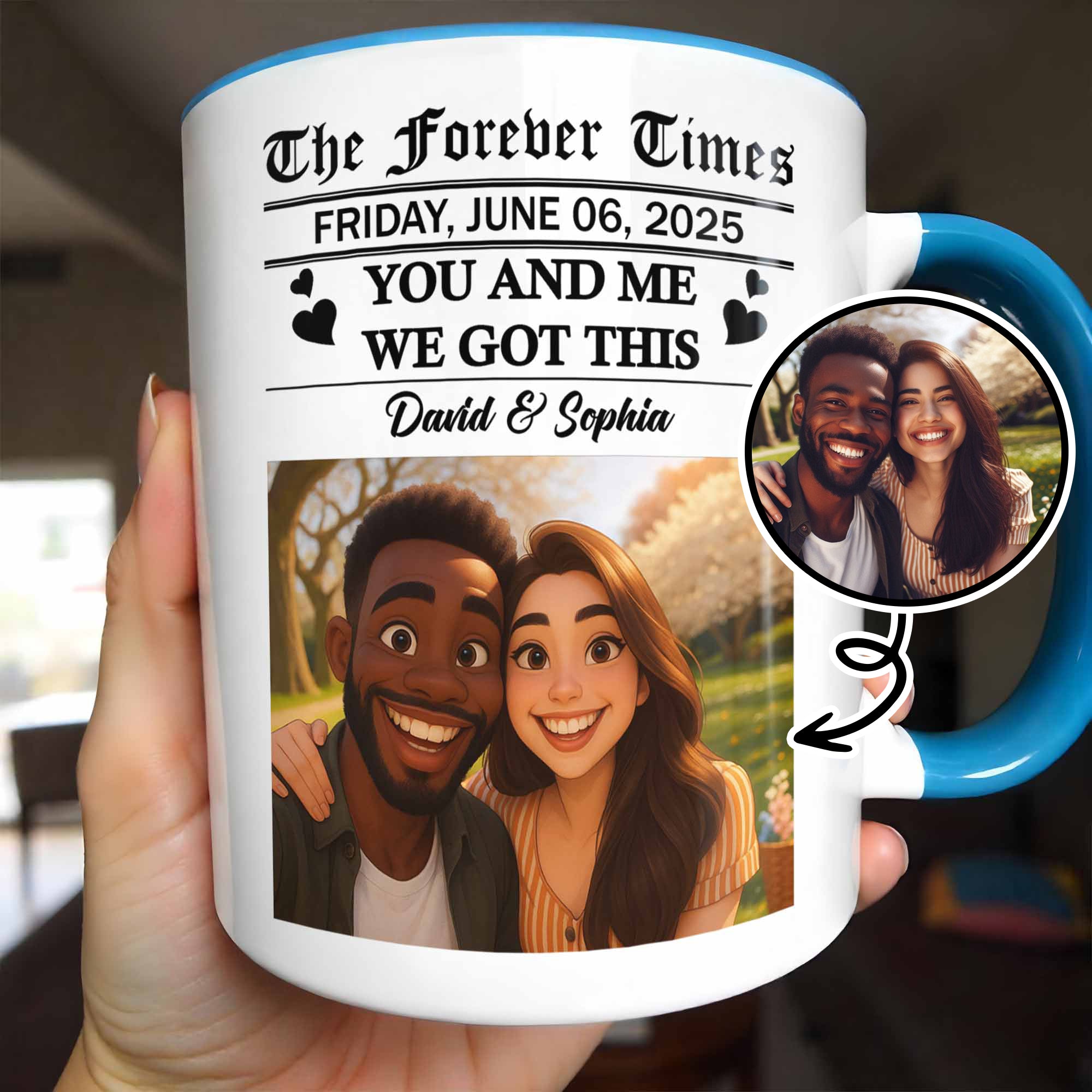 Personalized You And Me We Got This Couple Portrait Accent Mug Best Gifts For Couples - Image 2