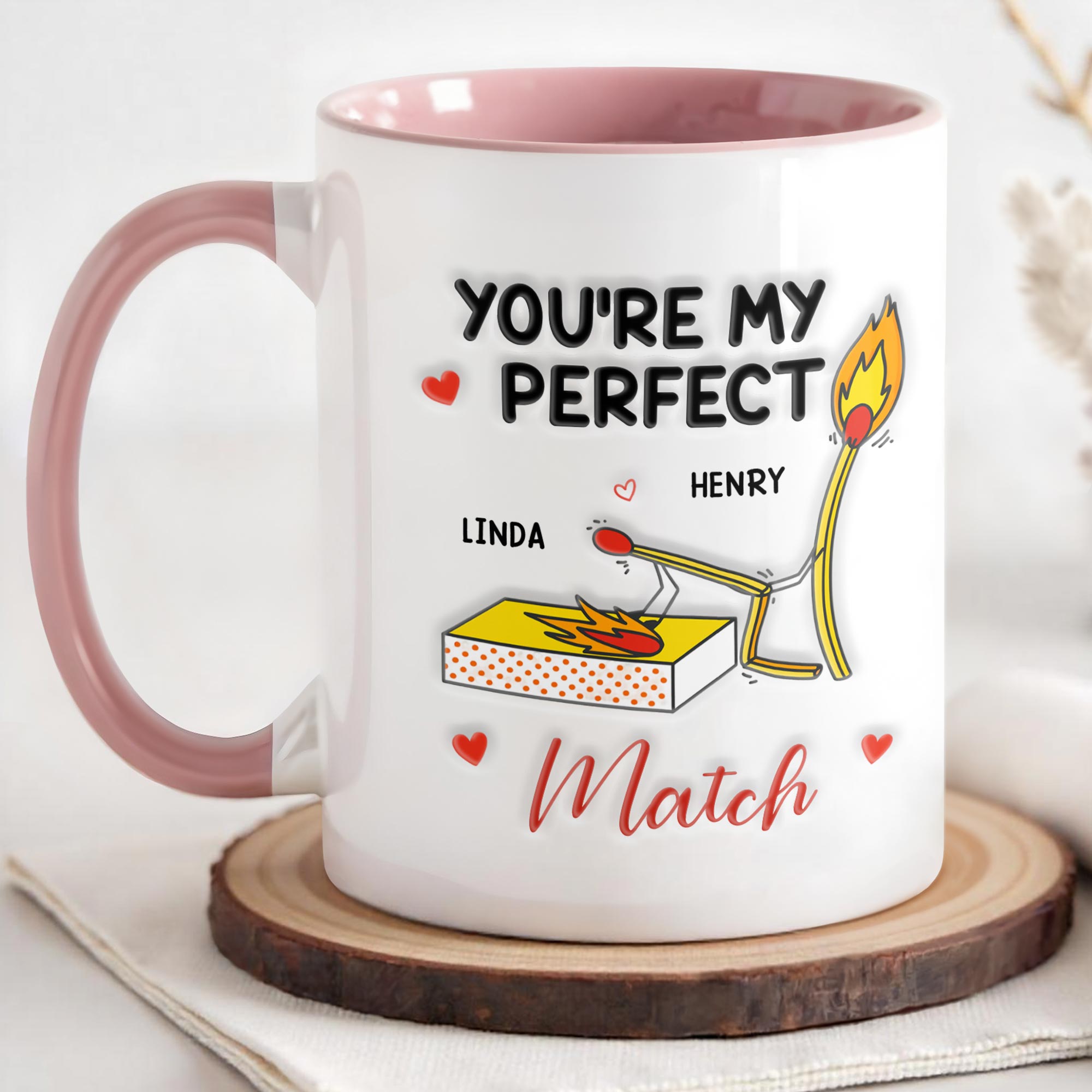 Personalized You're My Perfect Match Accent Mug Funny Coffee Cup Gifts Ideas For Couples - Image 4