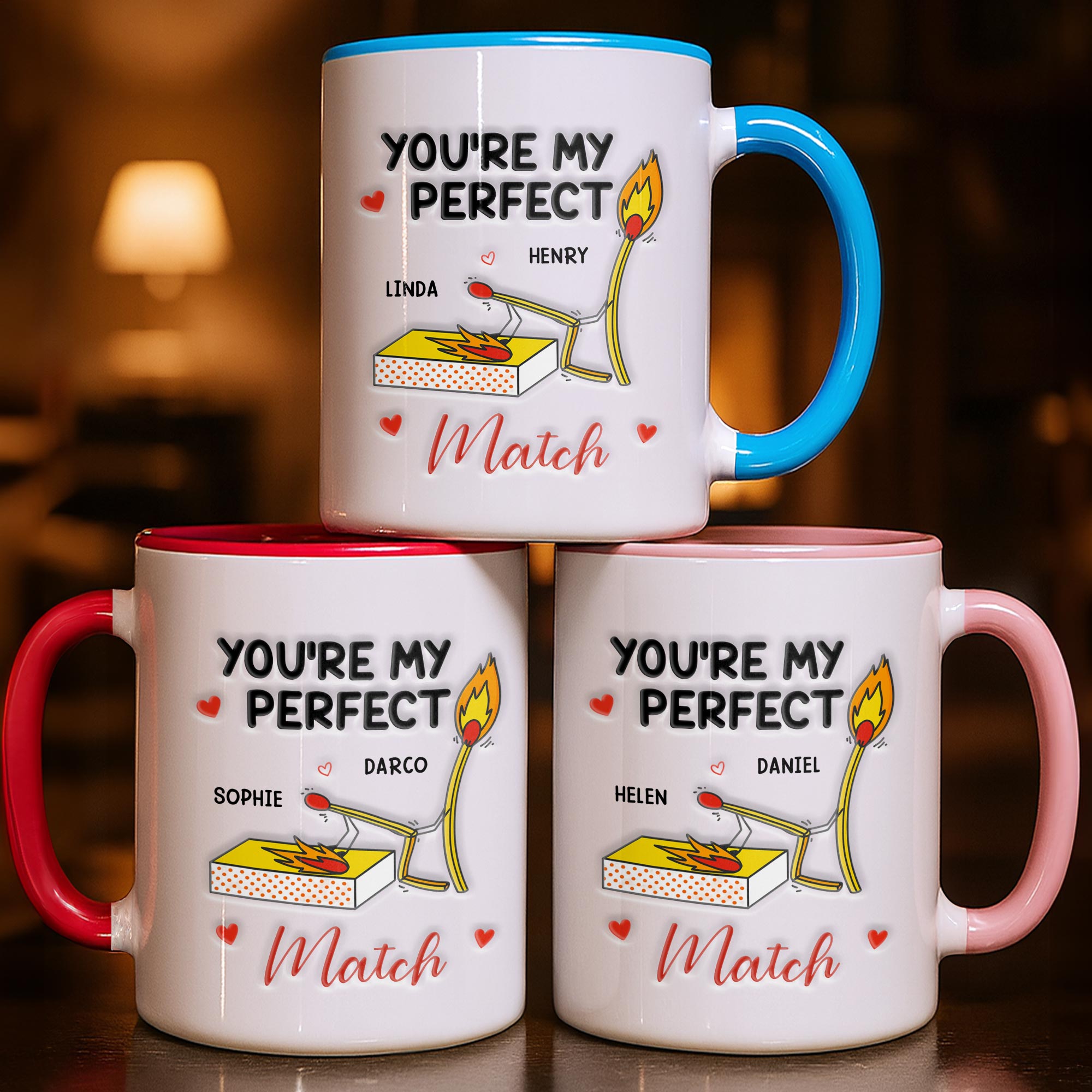 Personalized You're My Perfect Match Accent Mug Funny Coffee Cup Gifts Ideas For Couples - Image 3