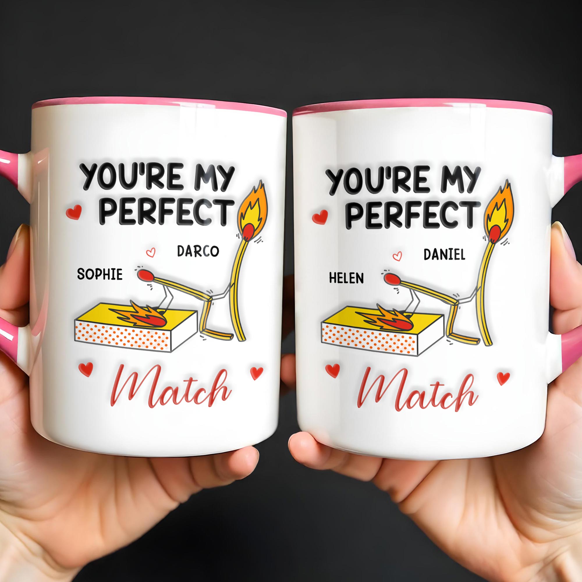 Personalized You're My Perfect Match Accent Mug Funny Coffee Cup Gifts Ideas For Couples - Image 6