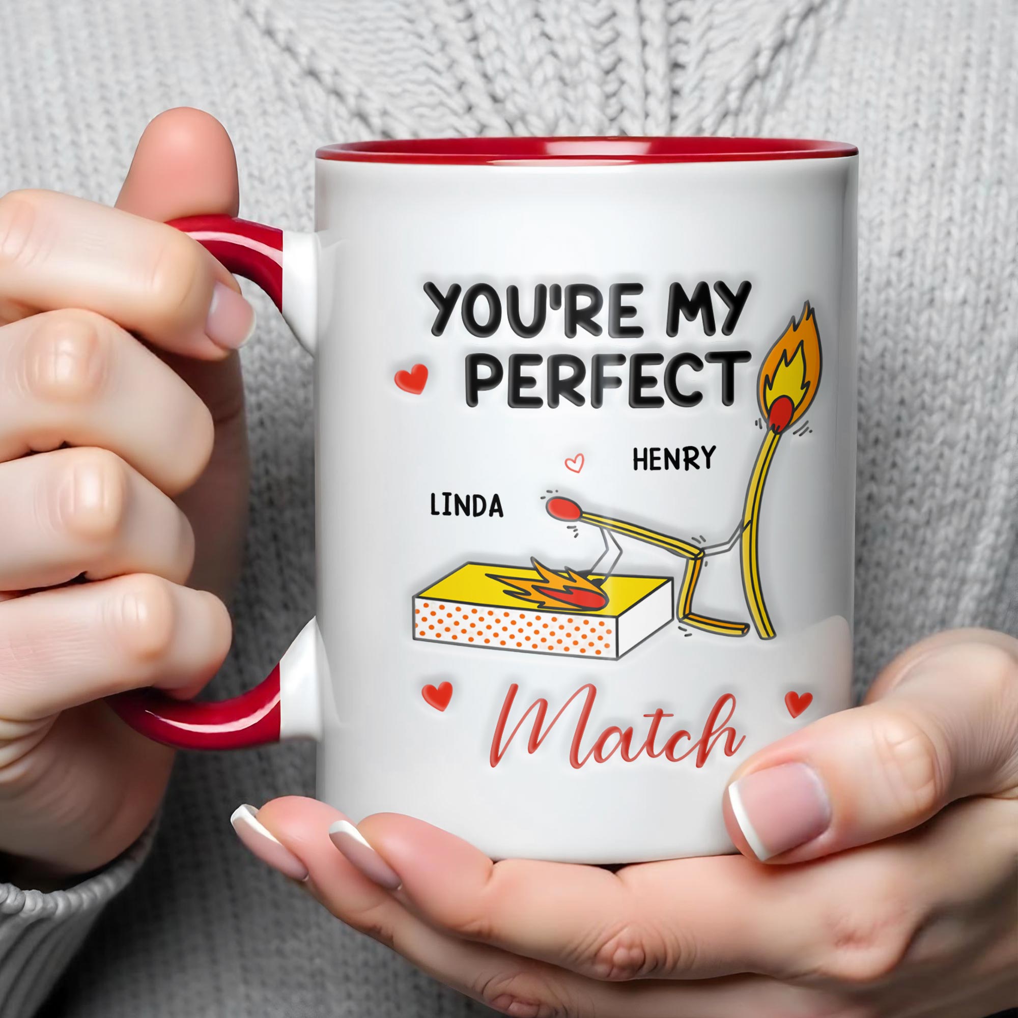 Personalized You're My Perfect Match Accent Mug Funny Coffee Cup Gifts Ideas For Couples - Image 5