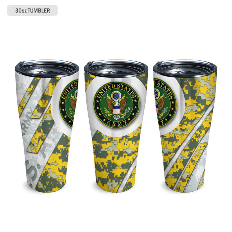 US Army Camo Tumbler Pride Military Tumbler Gifts For Army Boyfriend - Image 2