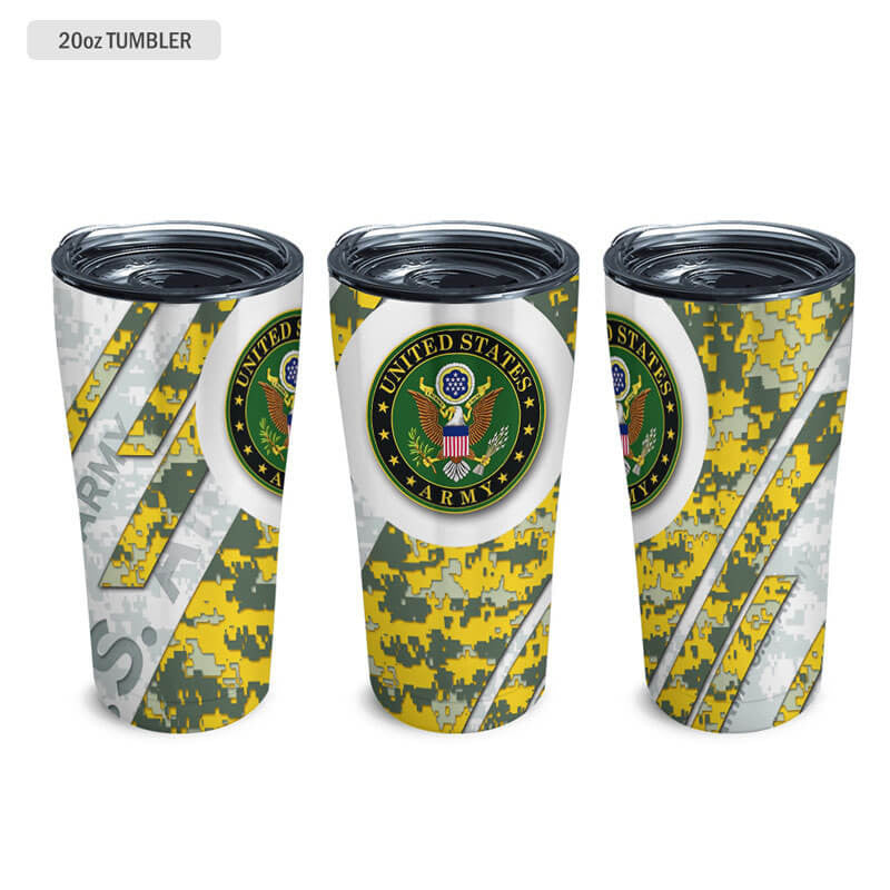 US Army Camo Tumbler Pride Military Tumbler Gifts For Army Boyfriend