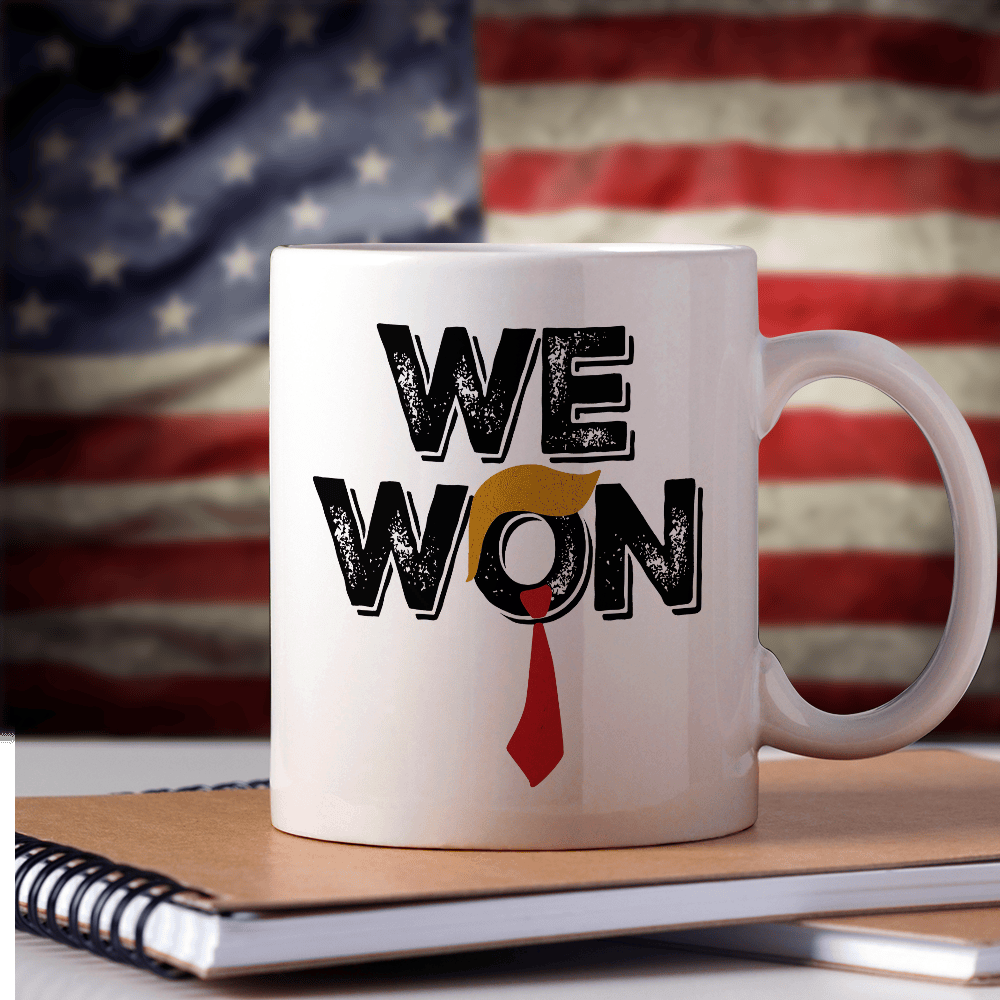 We Won Trump Mug Dark MAGA Mug Patriotic Gifs For Trump Supporters