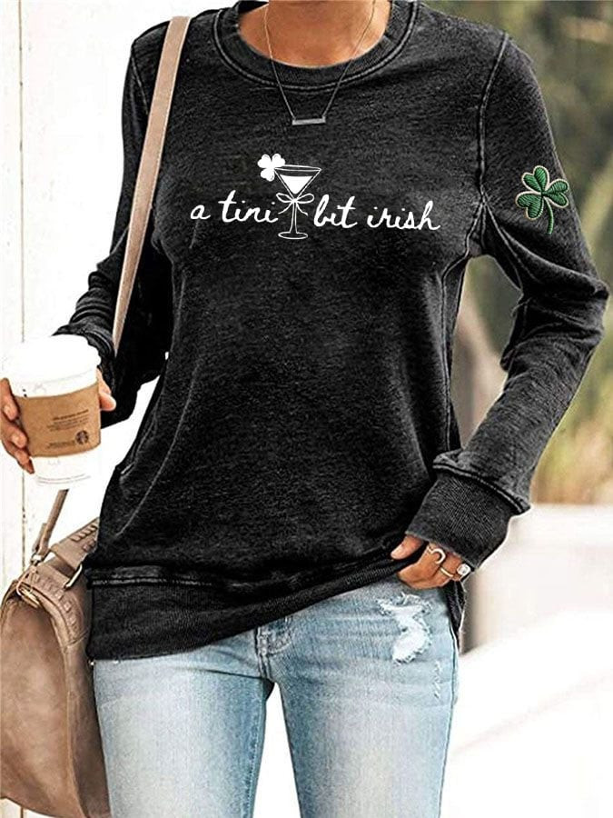 A Tini Bit Irish Sweatshirt Forever Irish Saint Patrick's Day Sweatshirts St Paddy's Day Gifts - Image 2