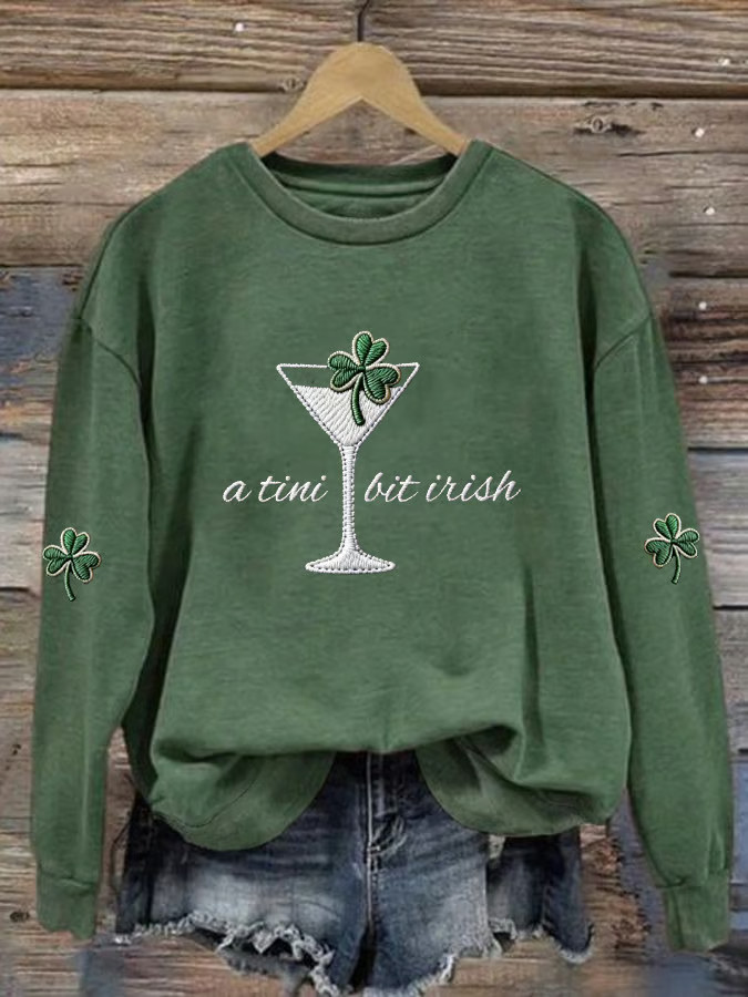 A Tini Bit Irish Sweatshirt Irish Pride St Patricks Day Merch St Patty's Gift For Irish
