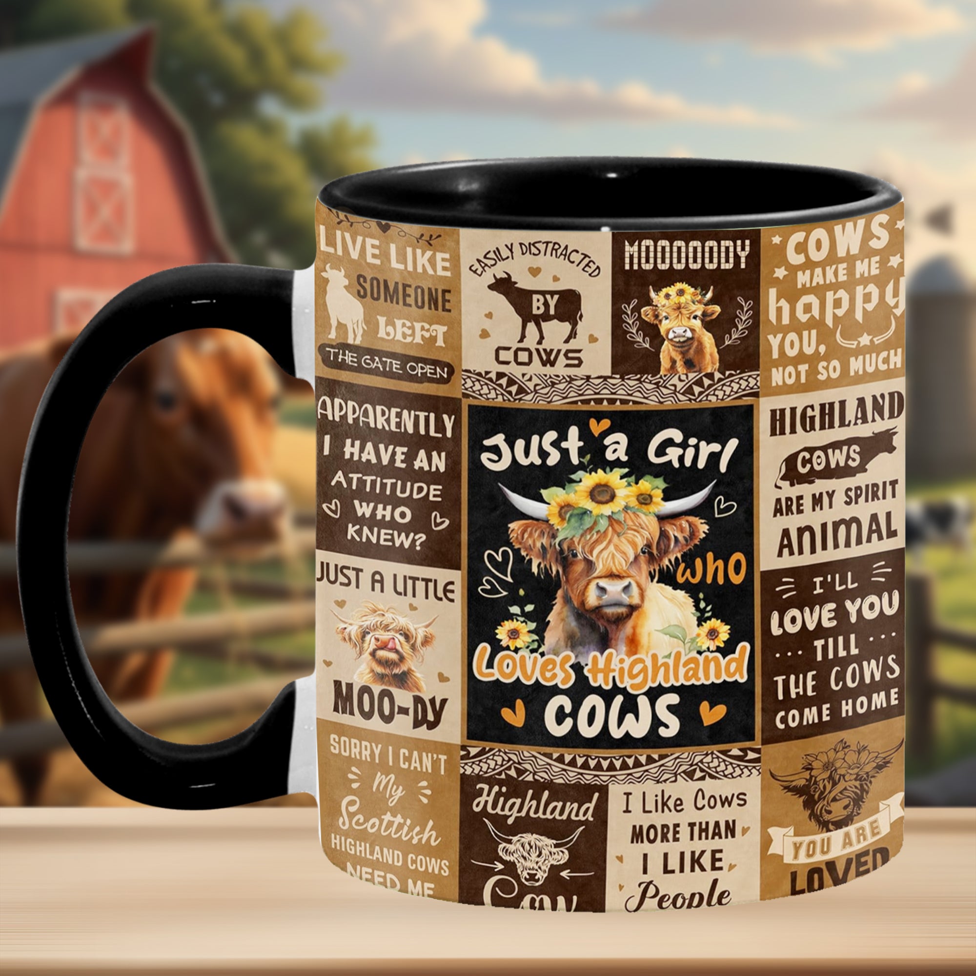 Adorable Cow Collage Accent Mug Love Cows Cow Gifts For Cow Lovers