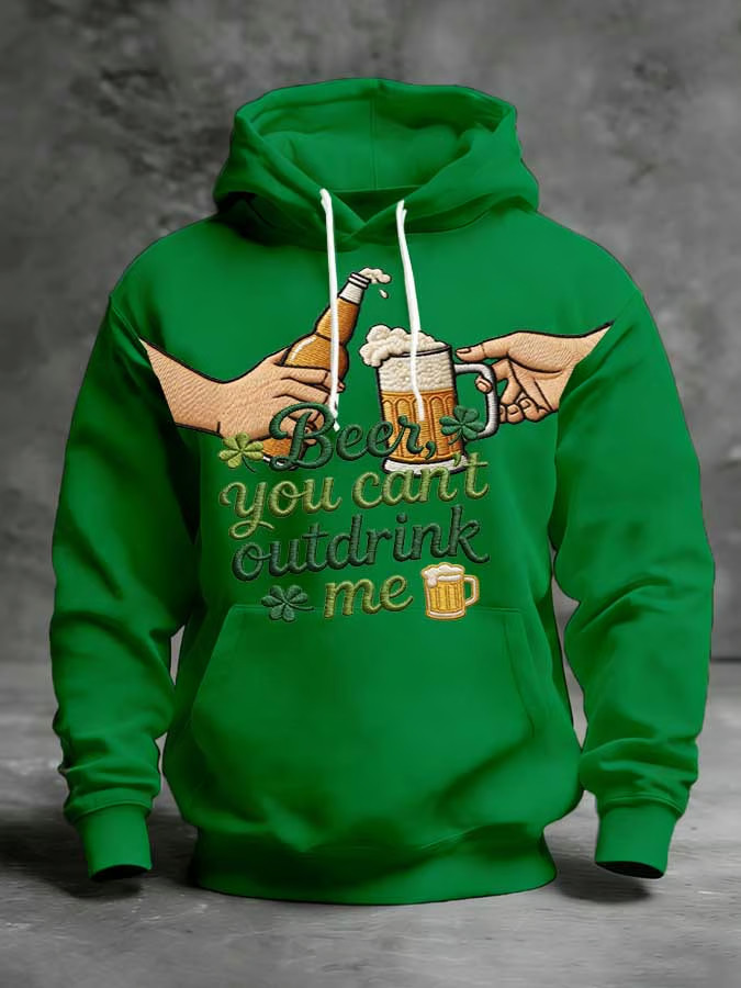 Beer You Can't Outdrink Me Hoodie St Patricks Day Clothes Men St Paddy's Day Gifts - Image 2