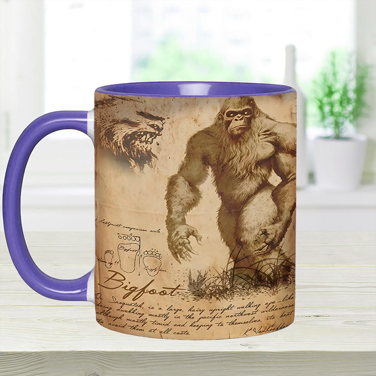 Bigfoot Accent Mug The Cryptid Chronicle Bigfoot Novelty Gifts For son - Image 5