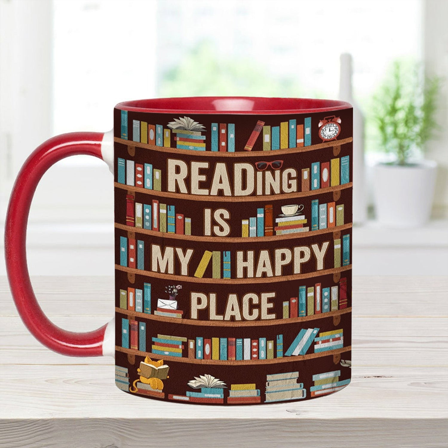 Book Accent Mug Reading Is My happy Place Gift Ideas For Mother - Image 12